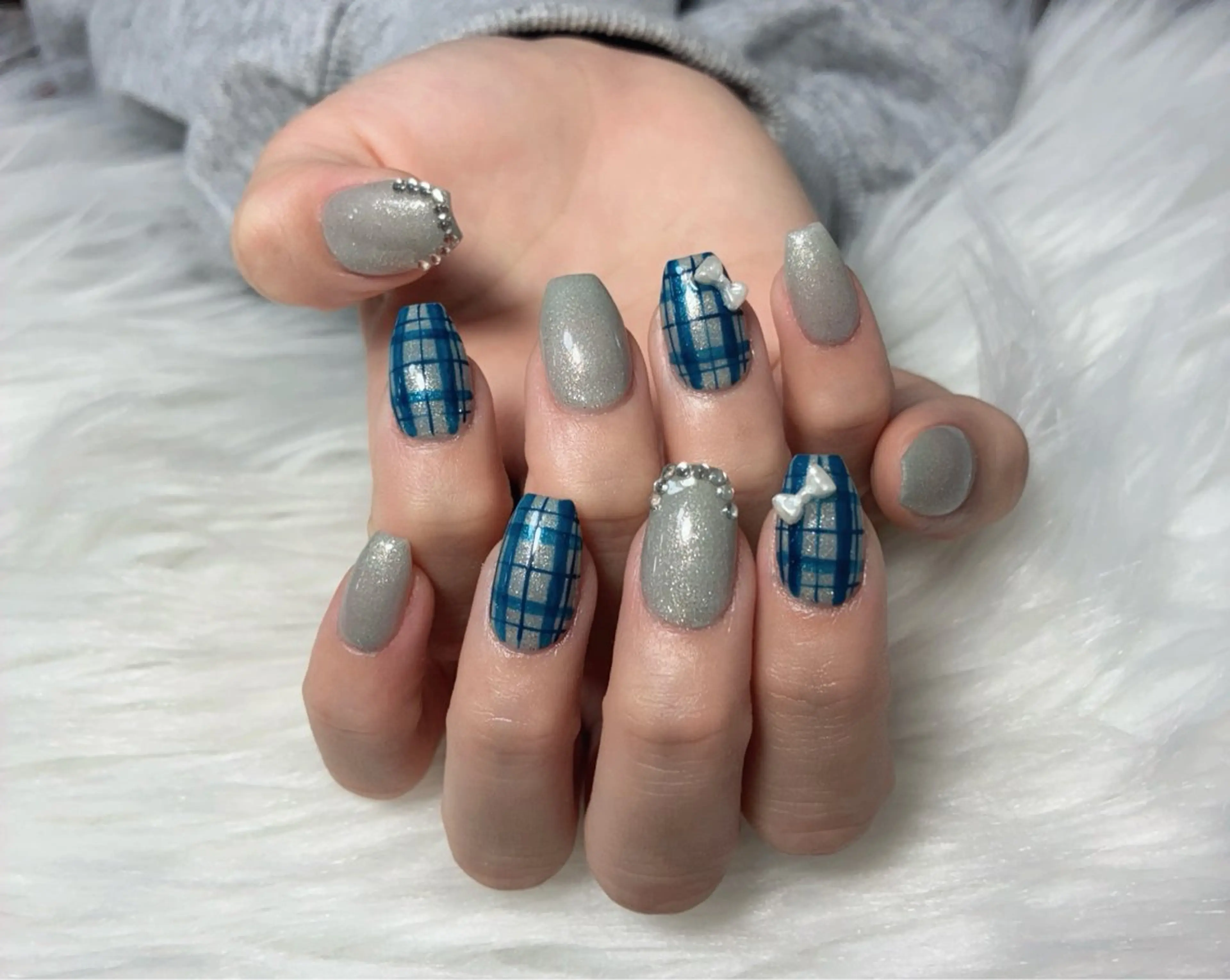 スカルプ長さ出し持ち込みデザイン(アート6本)の写真