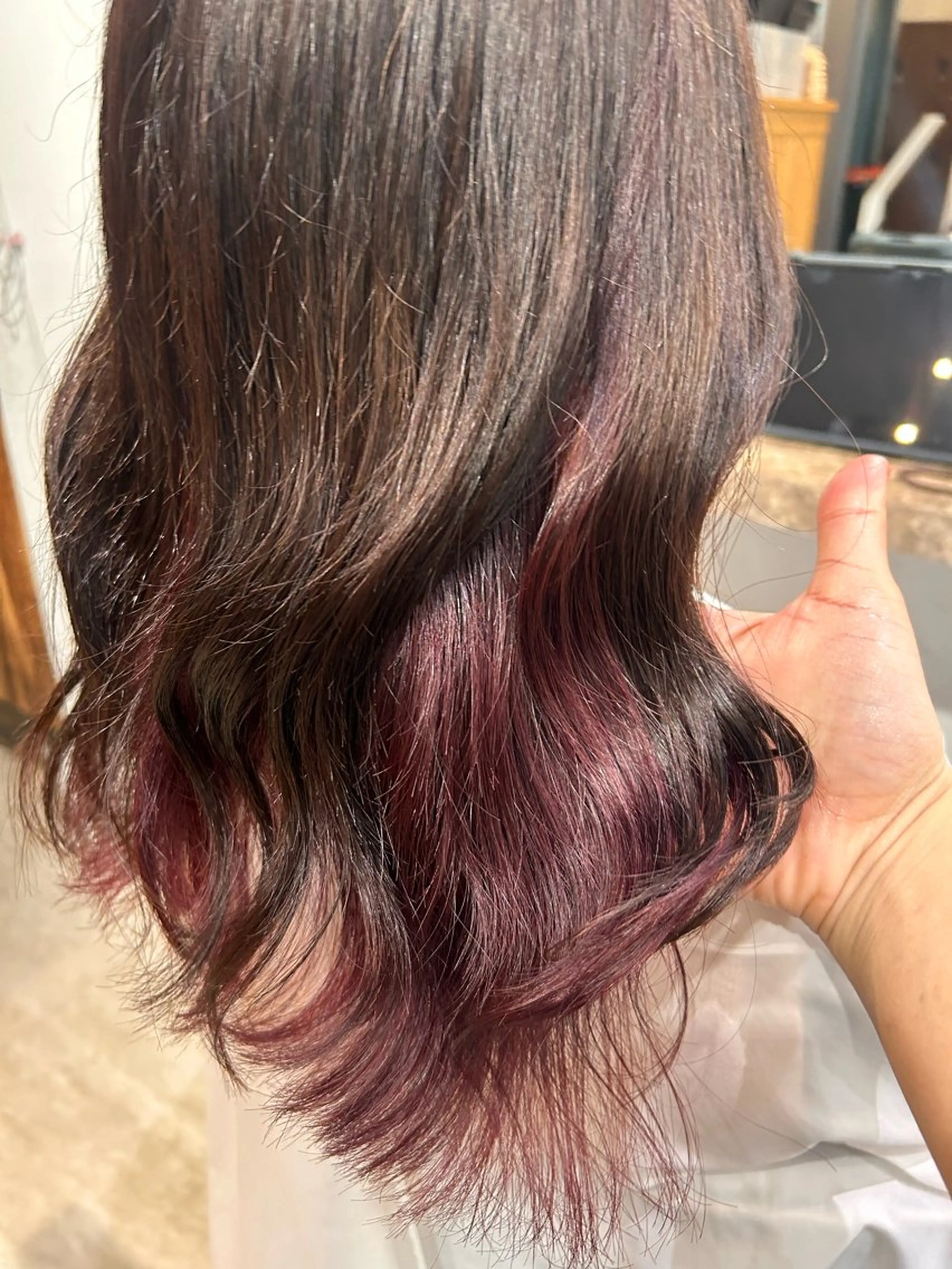 セミロング カラー インナーカラー まとまるボブ/縮毛矯 生🌿あおい✨のヘアスタイル