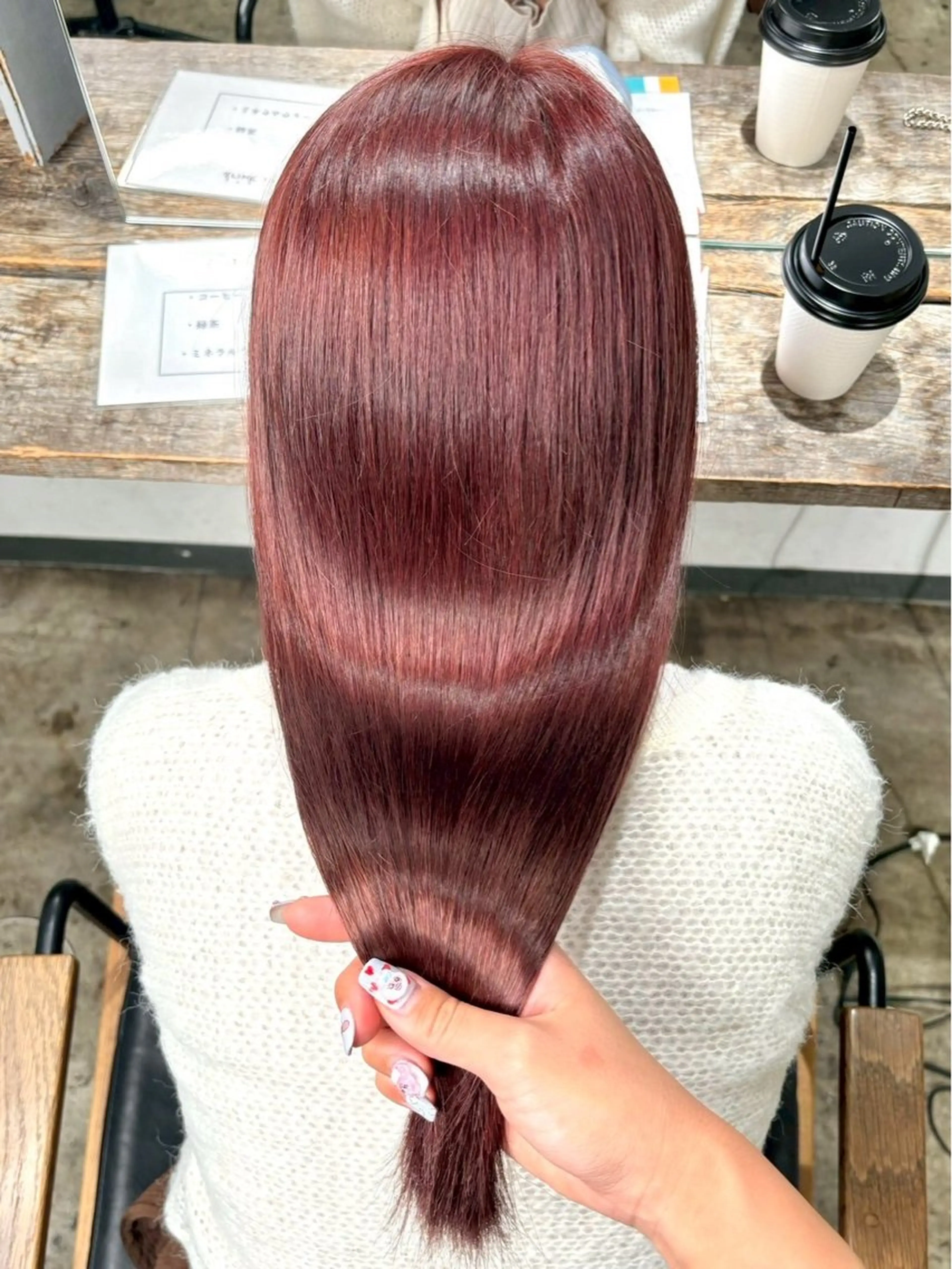 ロング カラー ブリーチ ブリーチなしカラー ピンクカラー 髪質改善 ロング ヘアカラー トリートメント 🪐ブリーチ/y2k ヘア🪐HARUKAのヘアスタイル