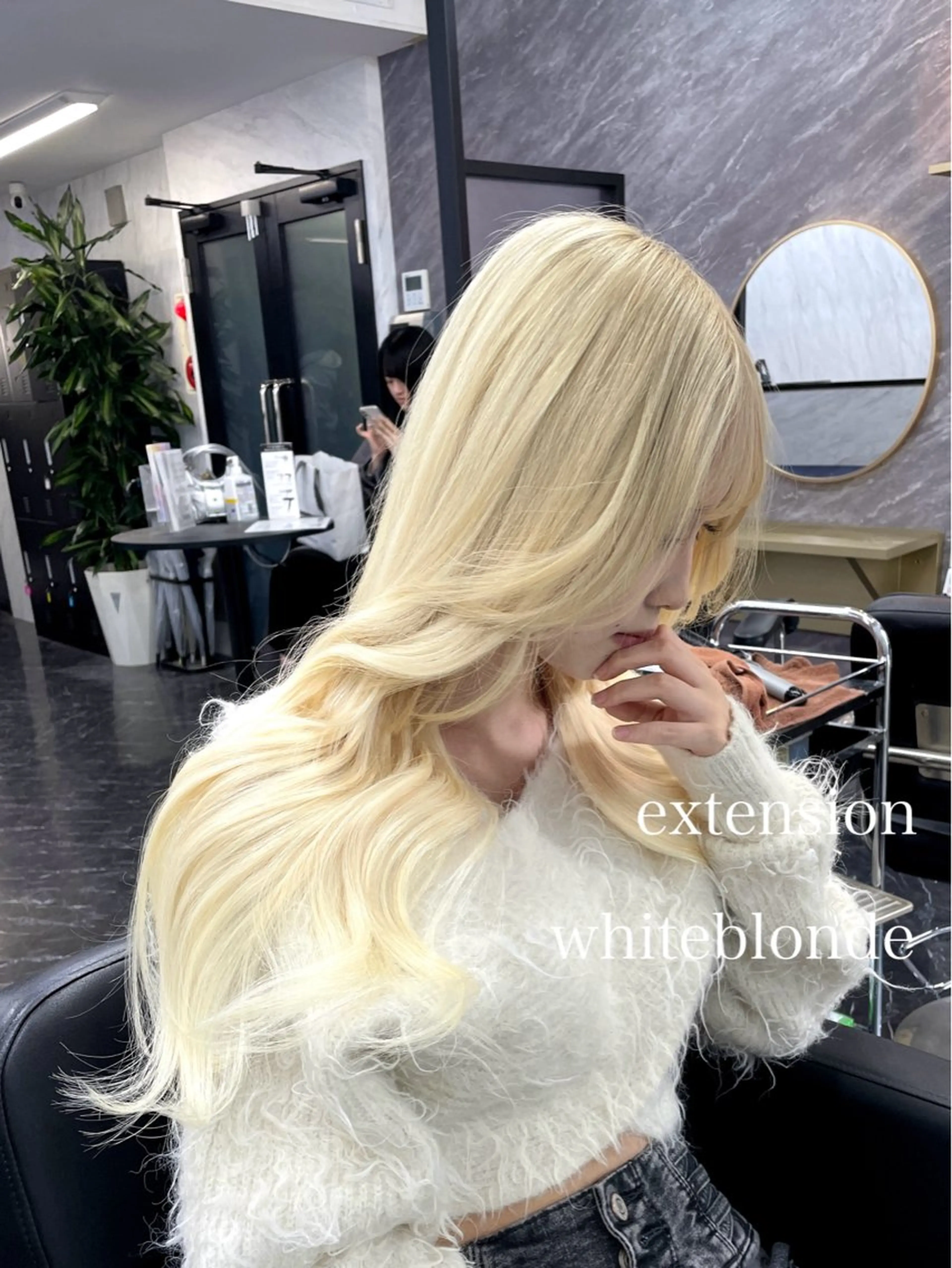 ロング カラー ブリーチ ヘアカラー エクステ エクステ🩵ブリーチ 韓国ヘア🩵KAEのヘアスタイル