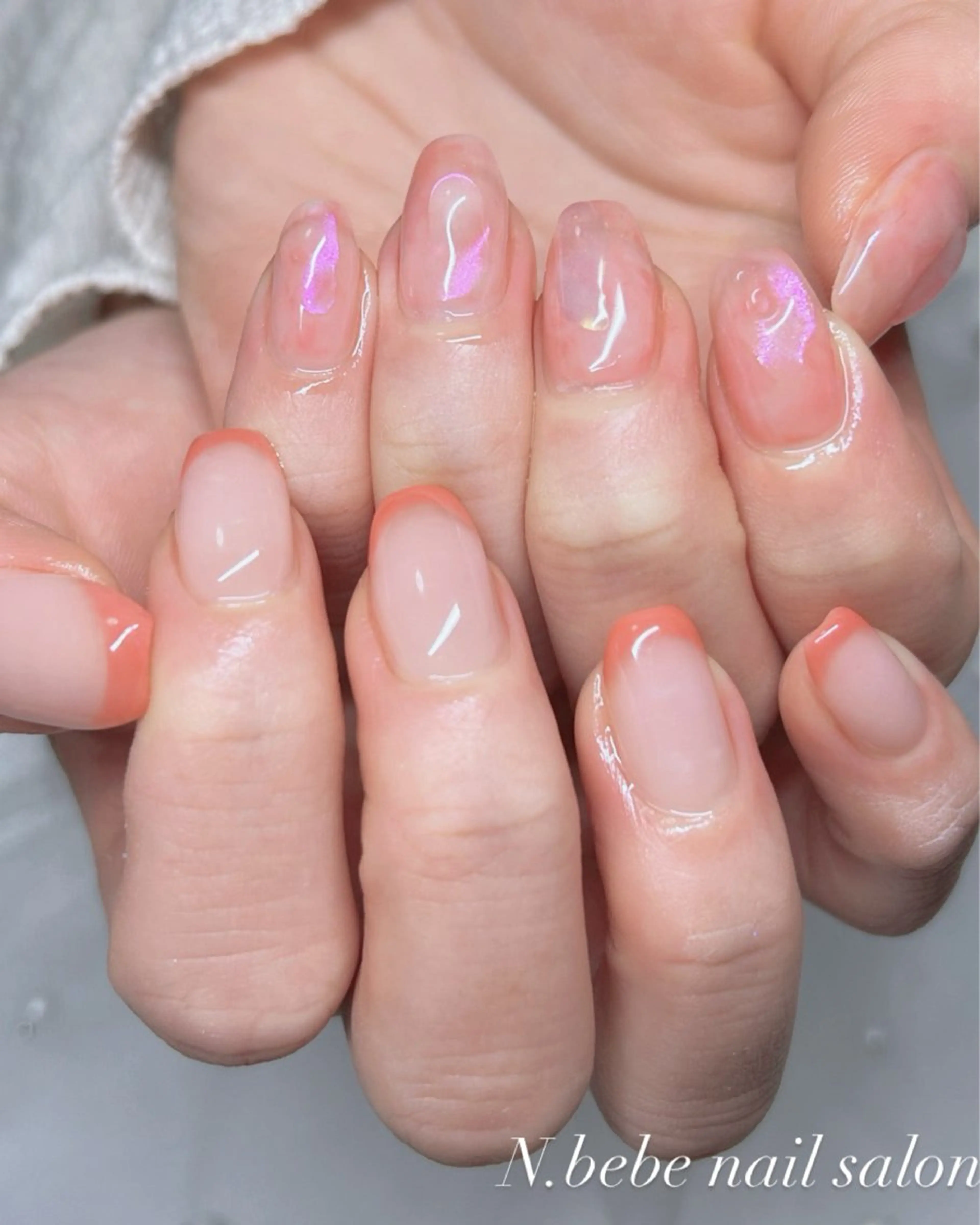 ネイル フレンチネイル ニュアンスネイル ハンドネイル N. bebeのネイルデザイン