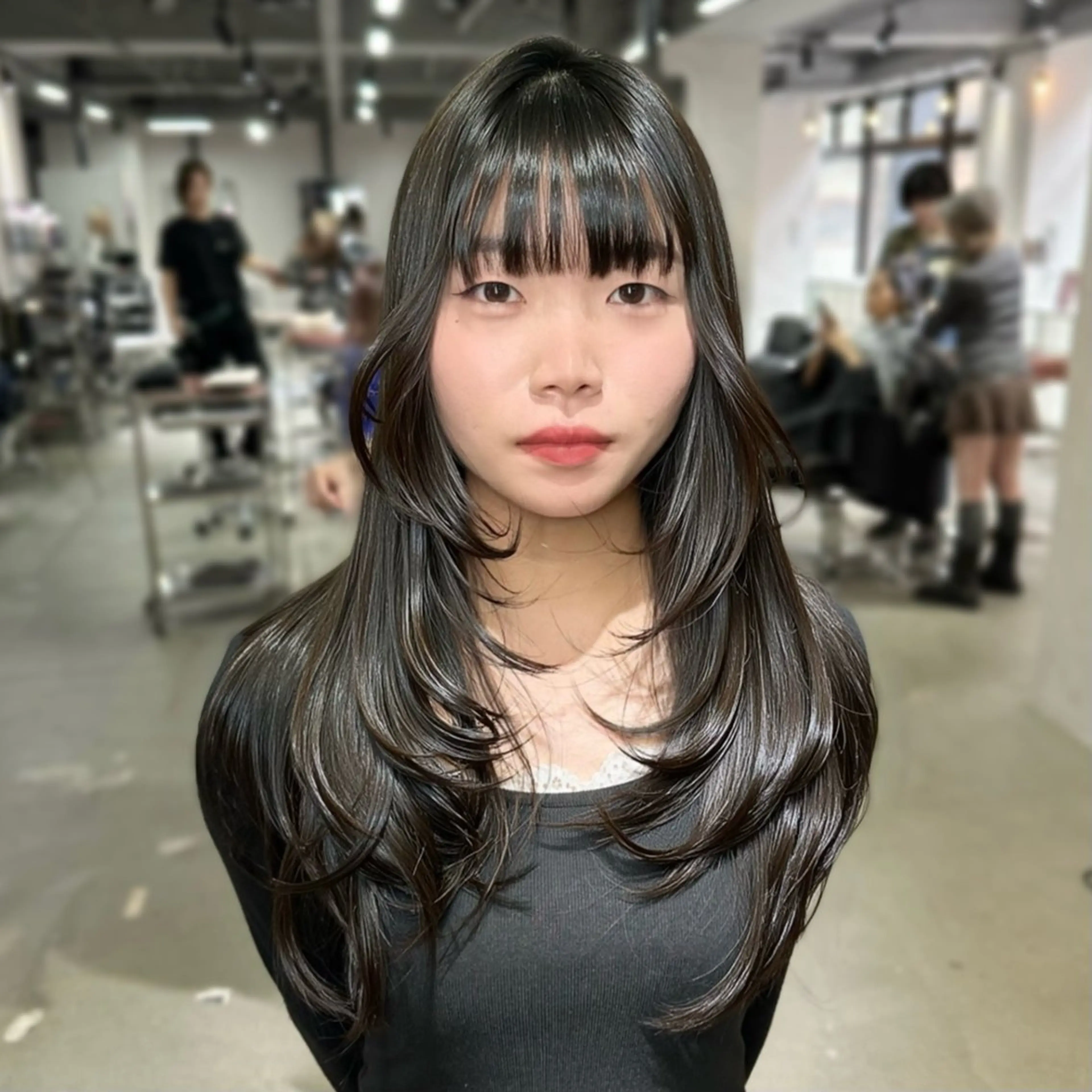 ロング ケアカラー ボブ 髪質改善 レイヤーカット トリートメント カット ヘアカラー トリートメント 艶髪カラー/レイヤ ー支持No.1renのヘアスタイル