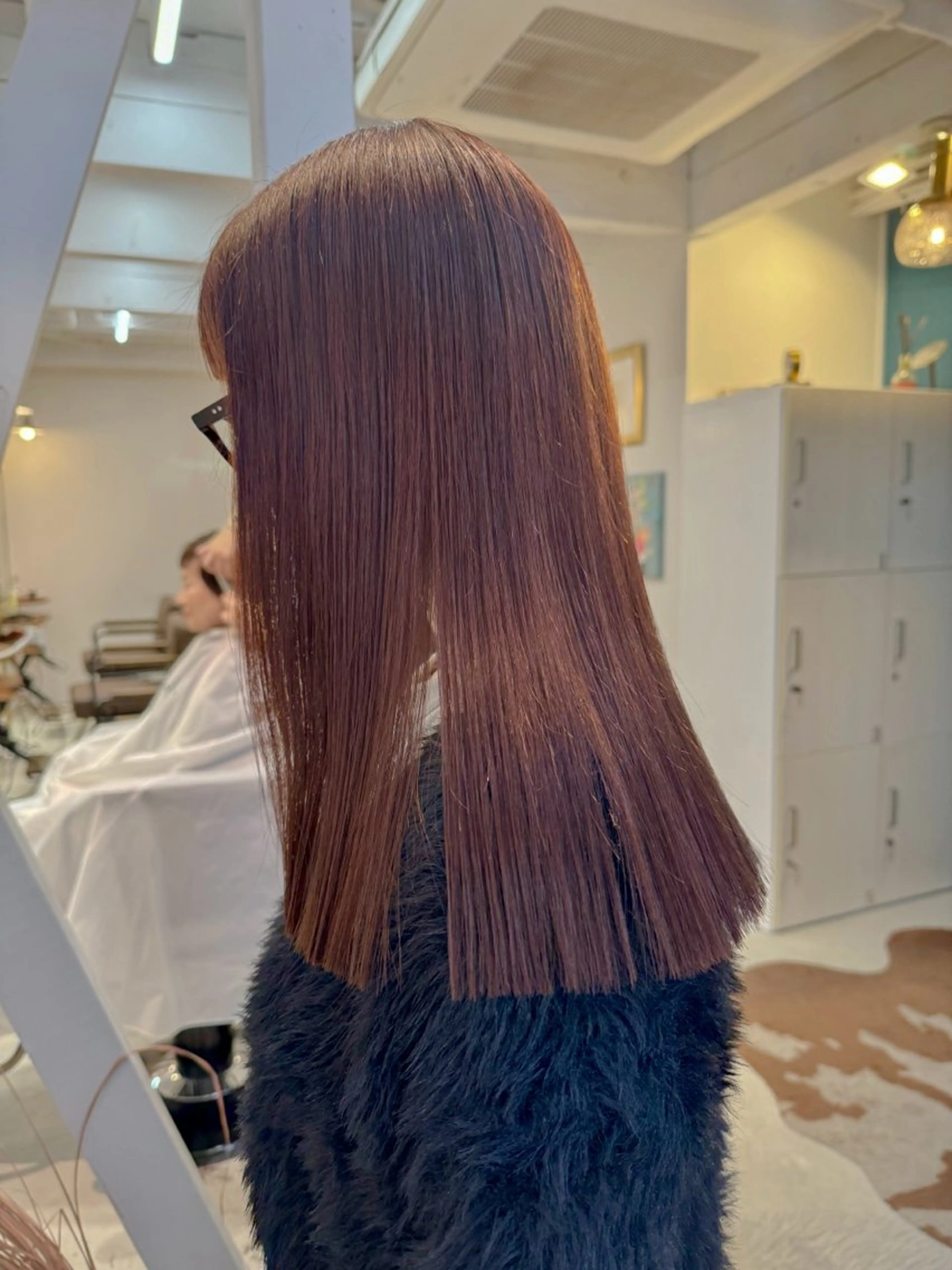 ロング カラー ブリーチ ブリーチなしカラー オレンジ ピンクカラー ヘアカラー トリートメント 髪質改善/縮毛/ボブ CHIHIROのヘアスタイル