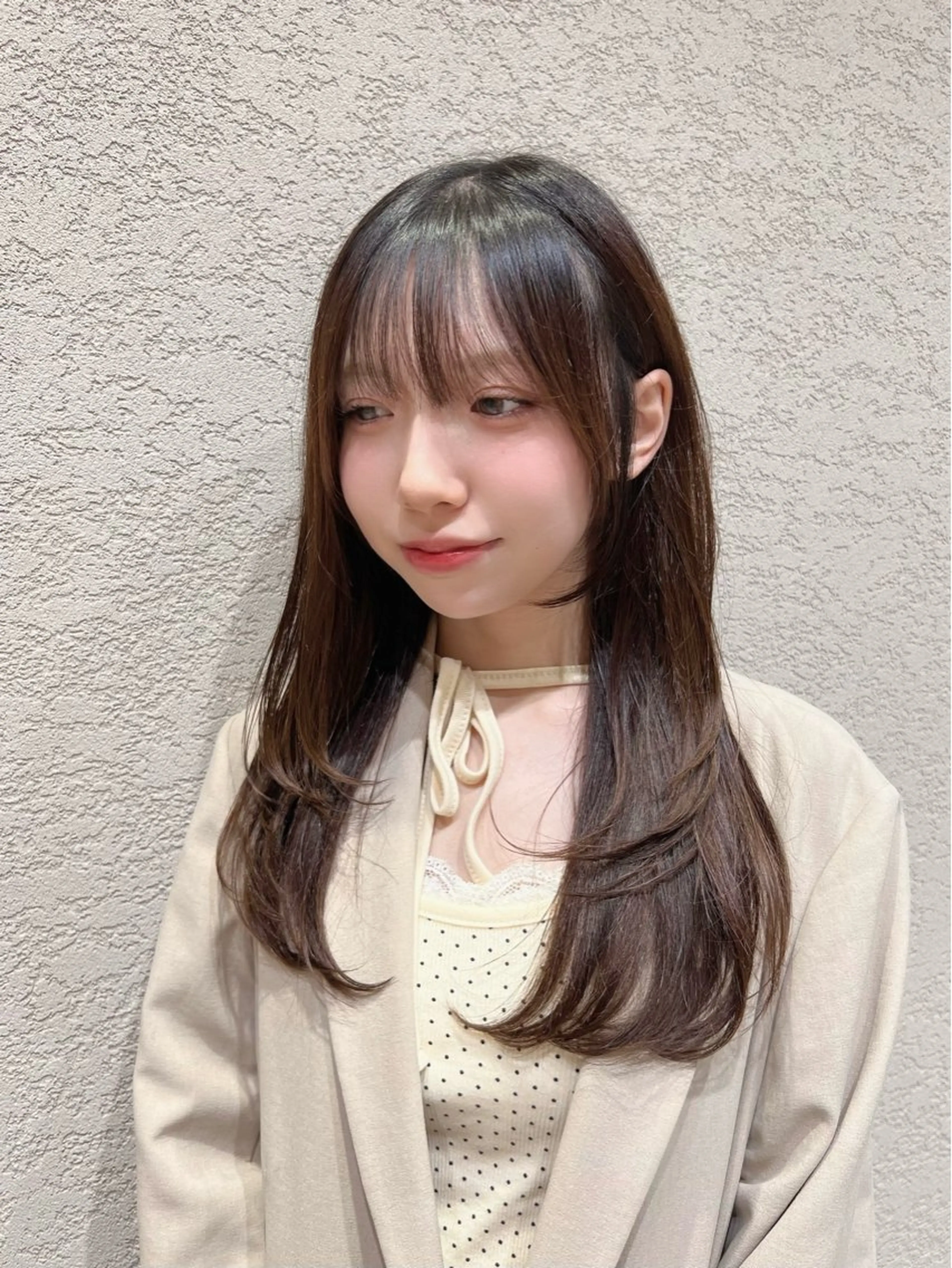 ミディアム カラー カット ヘアカラー トリートメント 興津/韓国レイヤー ダブルカラー美髪縮毛のヘアスタイル