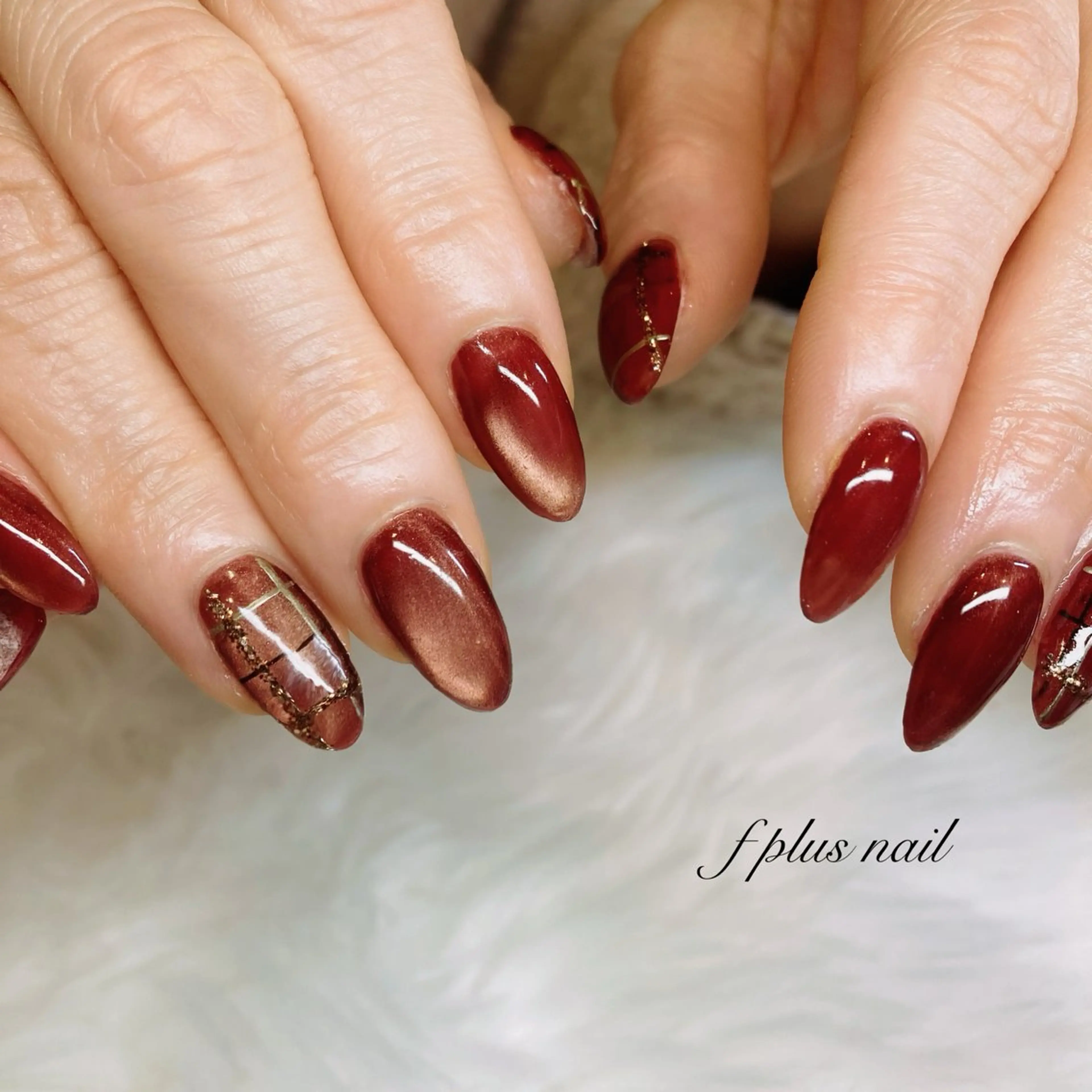 ネイル ボルドー ブラウン ハンドネイル kanako nail🌷のネイルデザイン