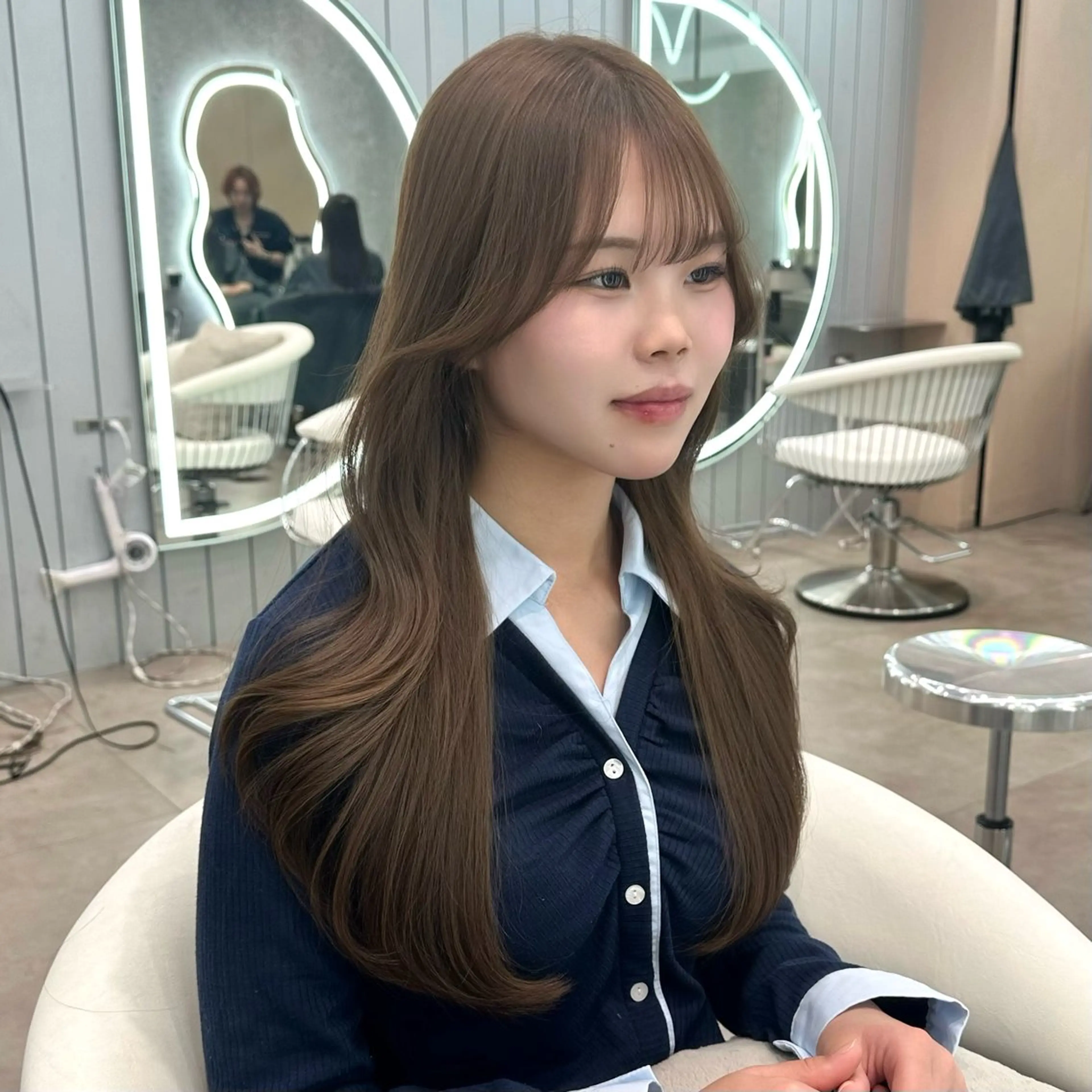 セミロング カラー ヘアアレンジ カット ヘアカラー トリートメント ブリーチなしW🎀 髪質改善／はのんのヘアスタイル