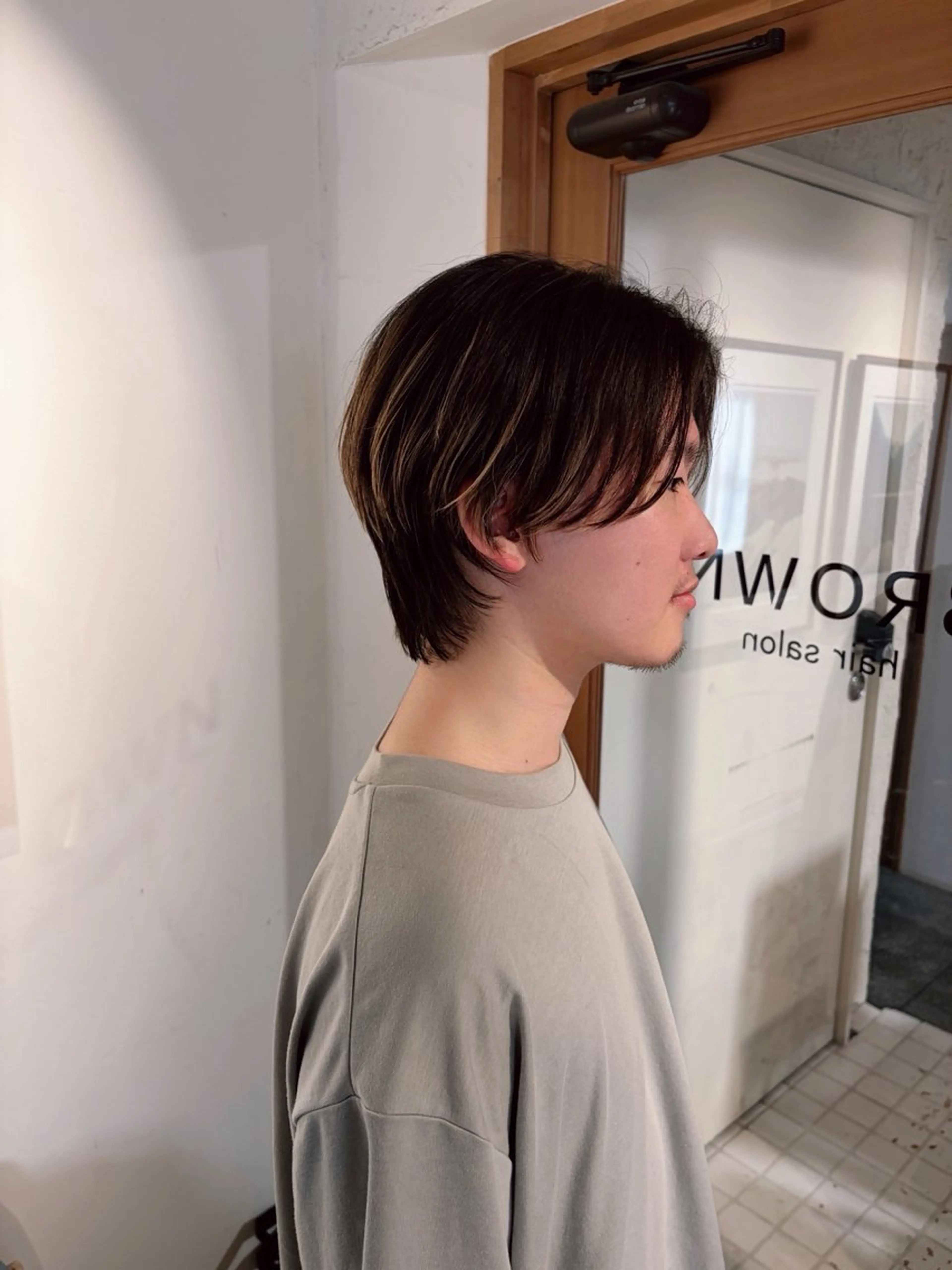 ショート カラー メンズ BROWN nakano所属・mina 🐈‍⬛ ラフな似合わせヘアのヘアスタイル