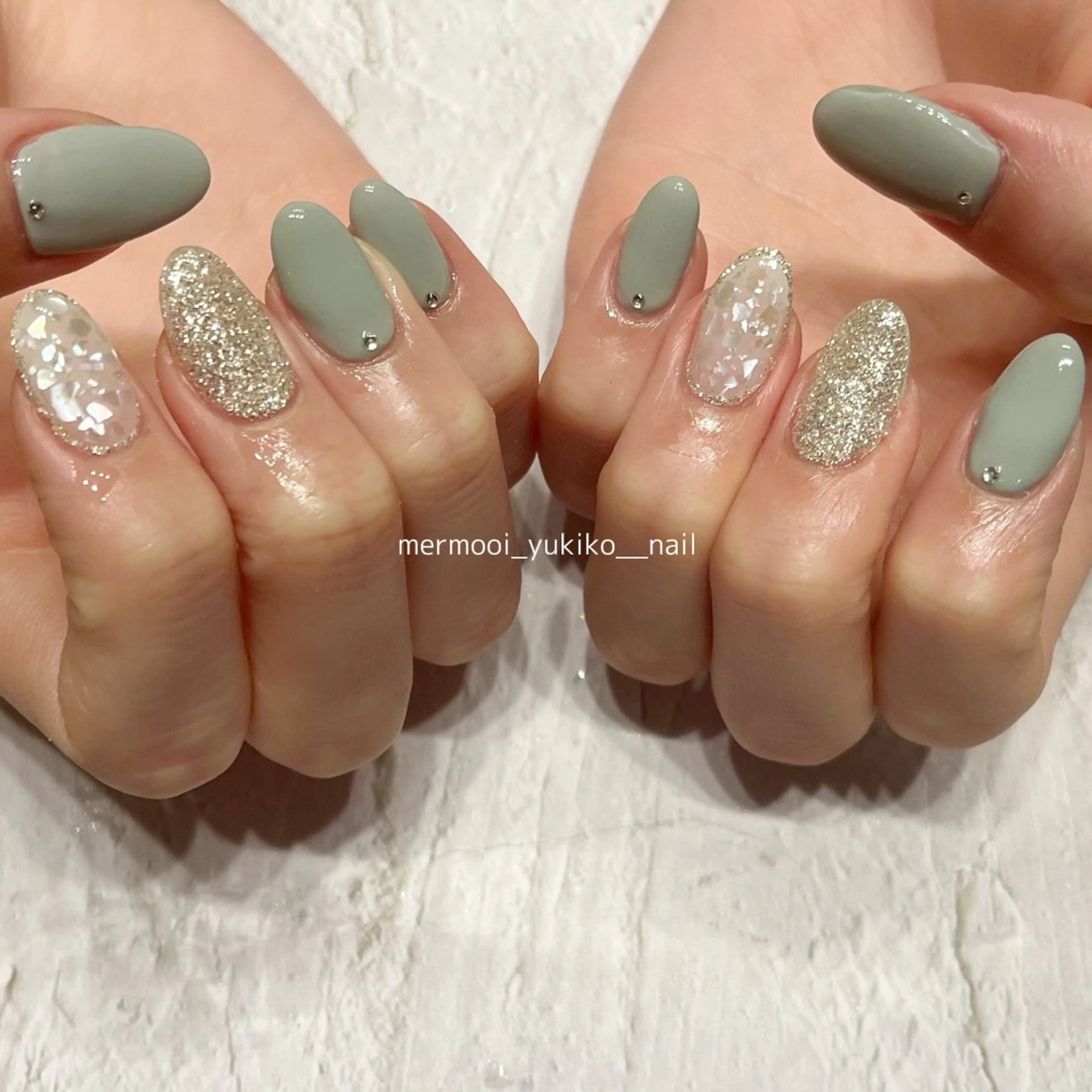 ネイル アートネイル ジェルネイル 韓国ネイル ラメ(グリッター) ニュアンスネイル melumooi nailのネイルデザイン