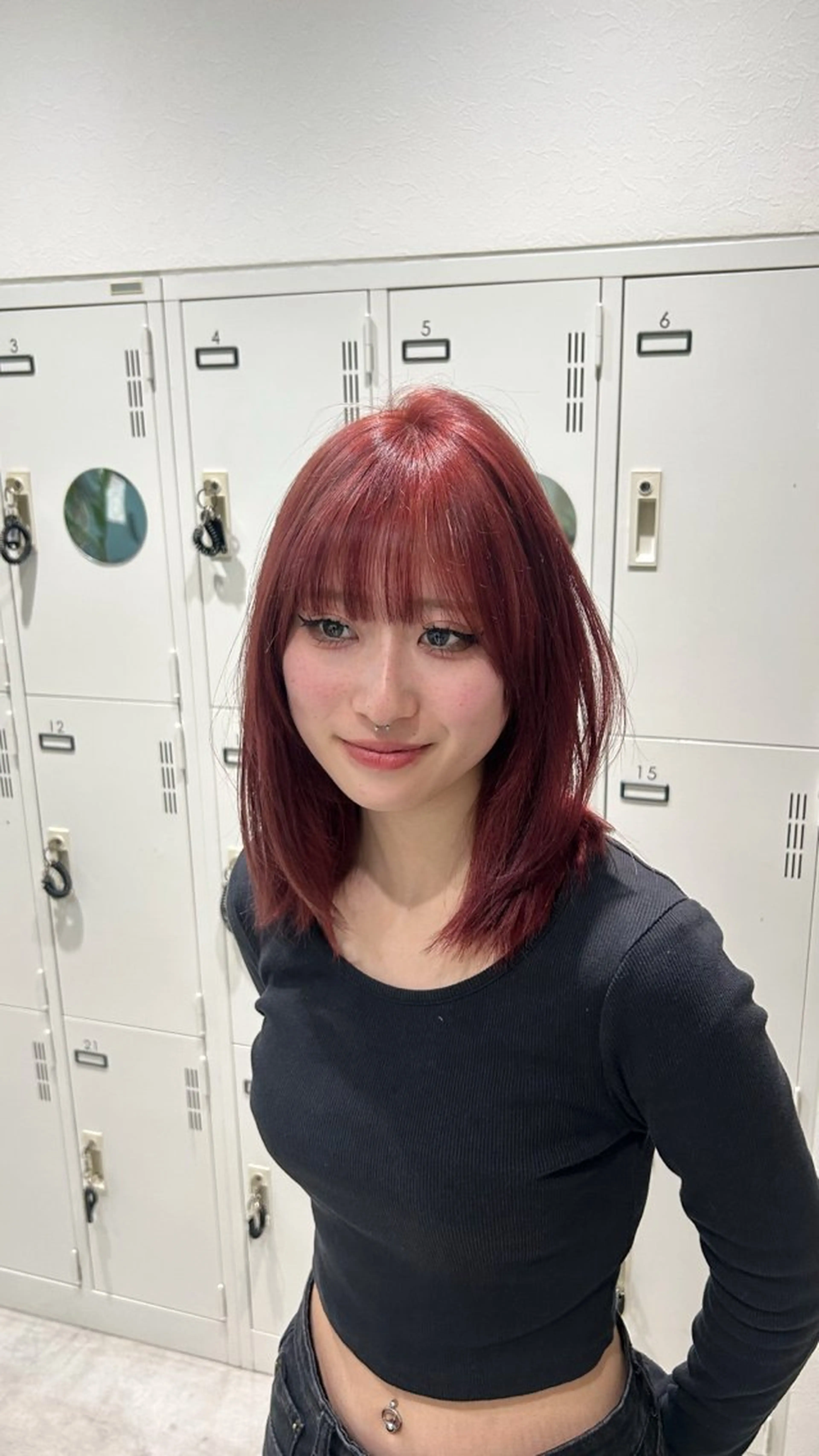 セミロング 縮毛矯正/ブリーチ 無しWカラーのヘアスタイル