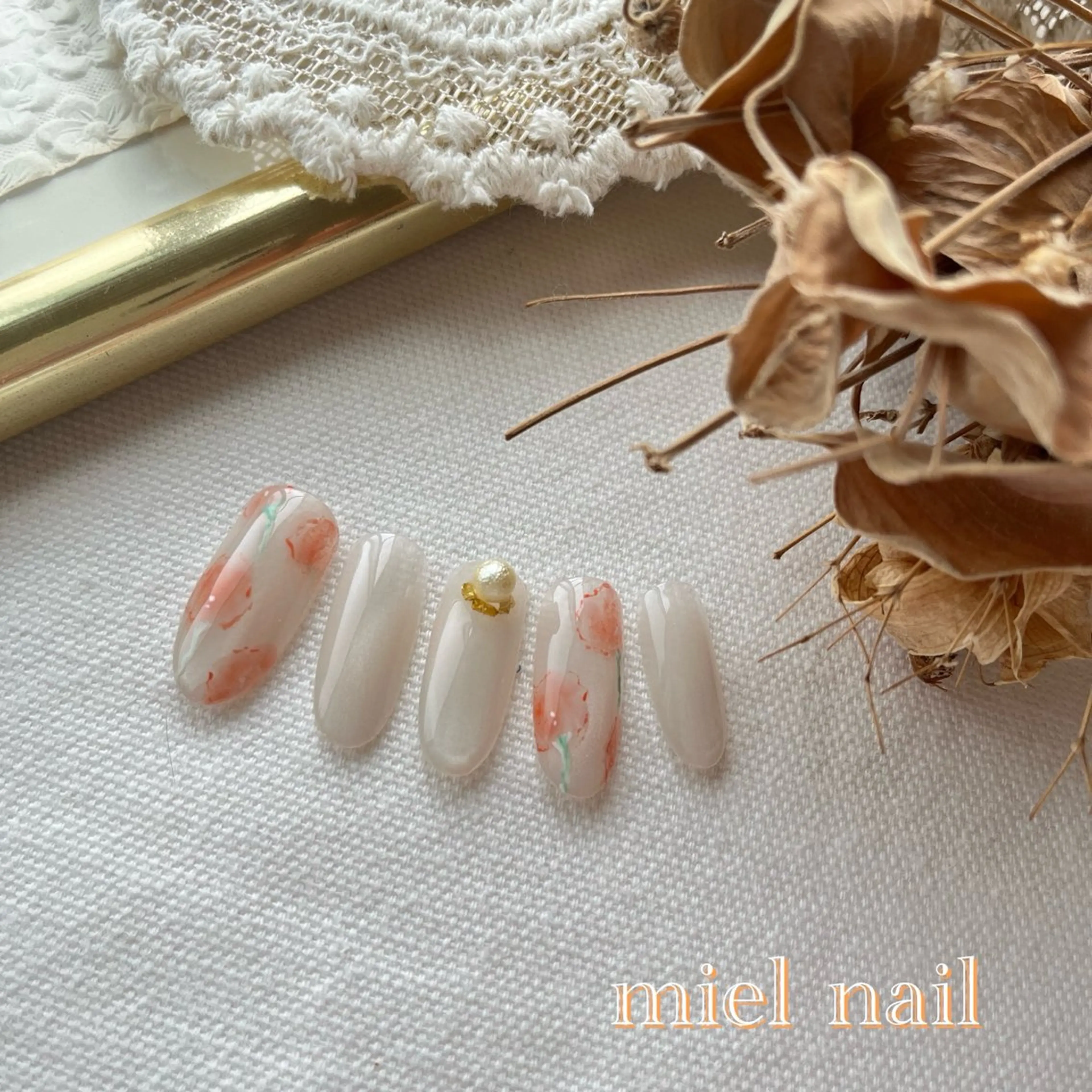 ネイル 春ネイル ハンドネイル miel nailのネイルデザイン