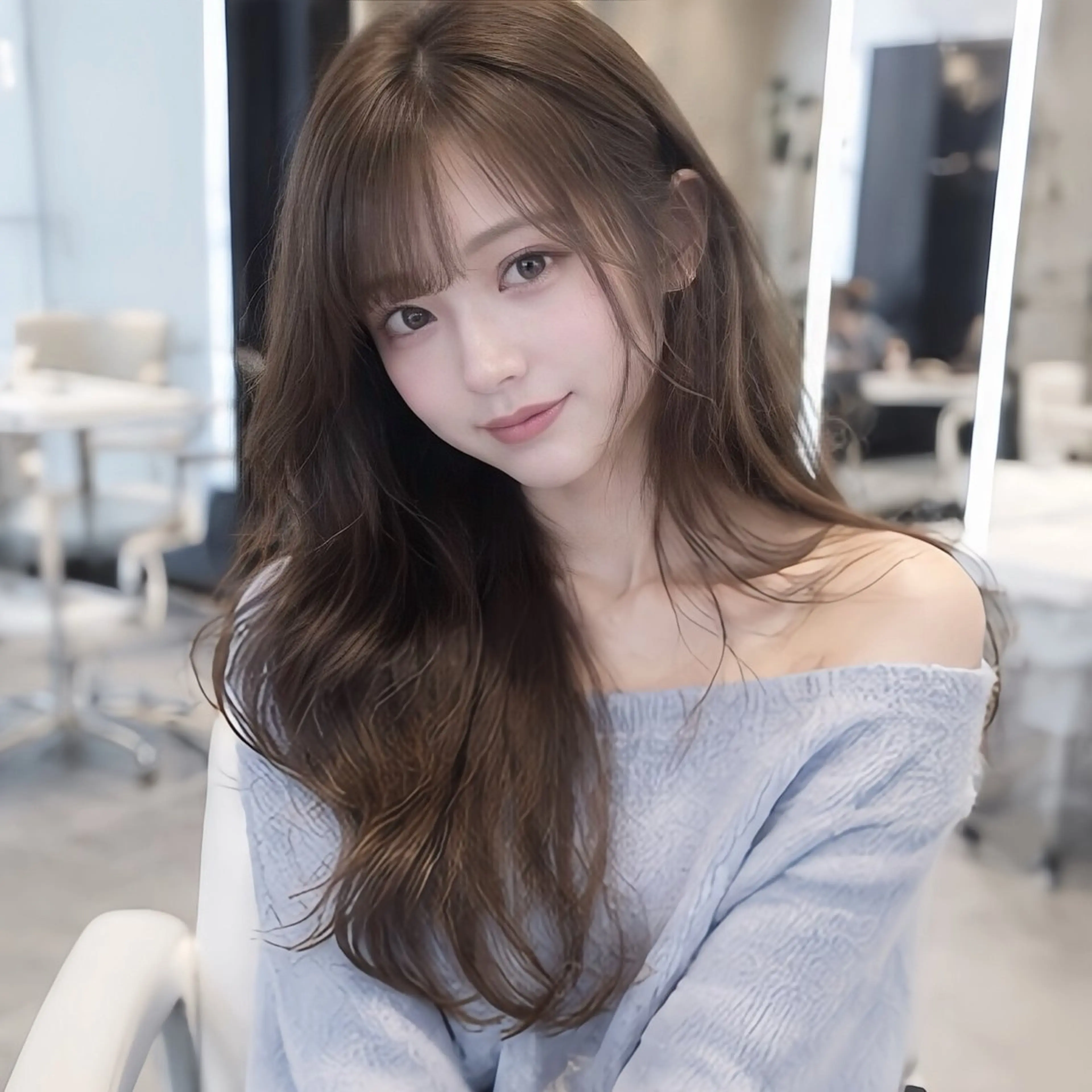 ロング カラー 🎀池袋🎀顔周り 💖🇰🇷おばかんのヘアスタイル
