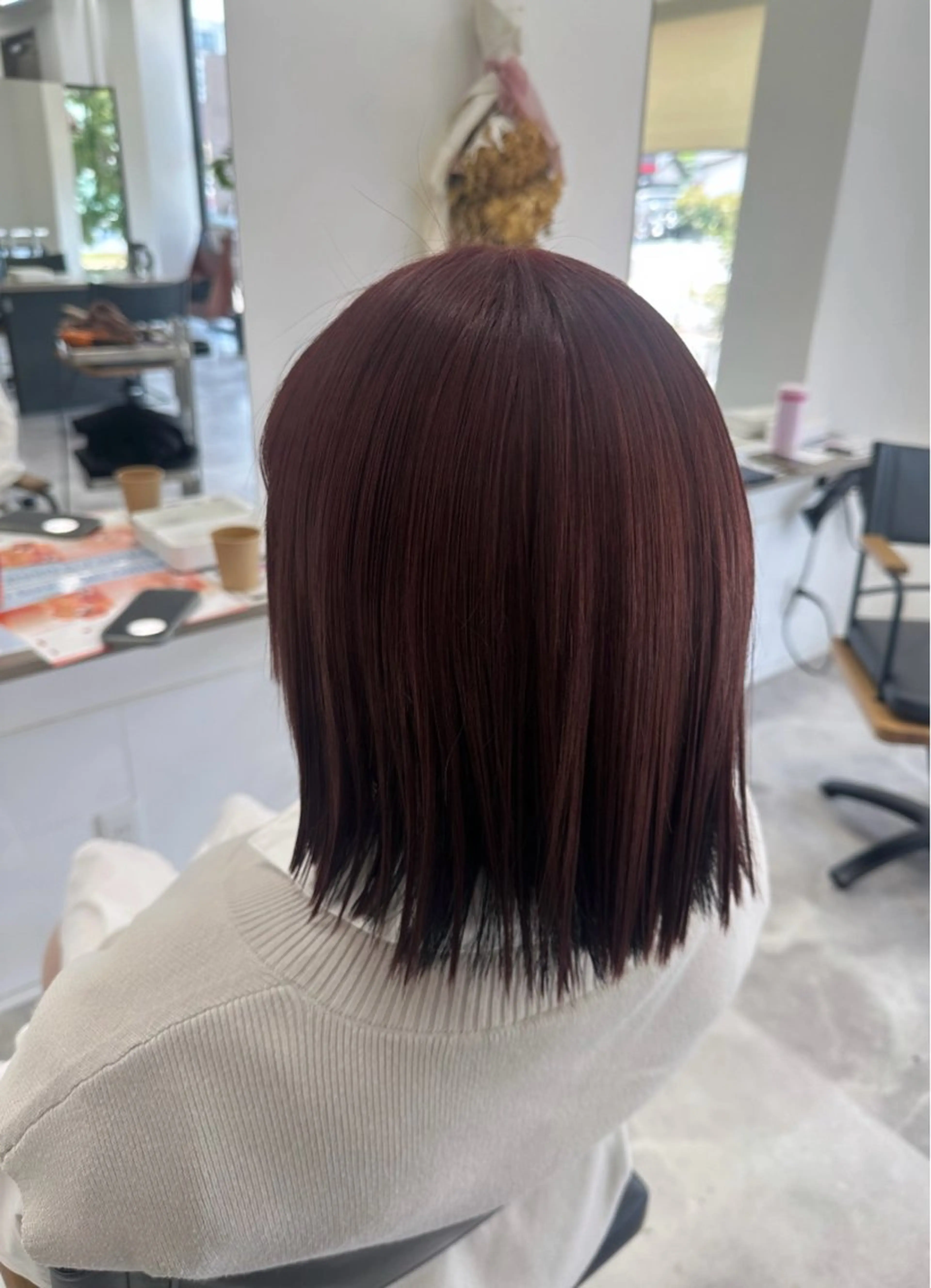 ミディアム カラー ヘアカラー 𝑴𝒐𝒓𝒊‎‪ /髪質改善/艶髪🖤のヘアスタイル