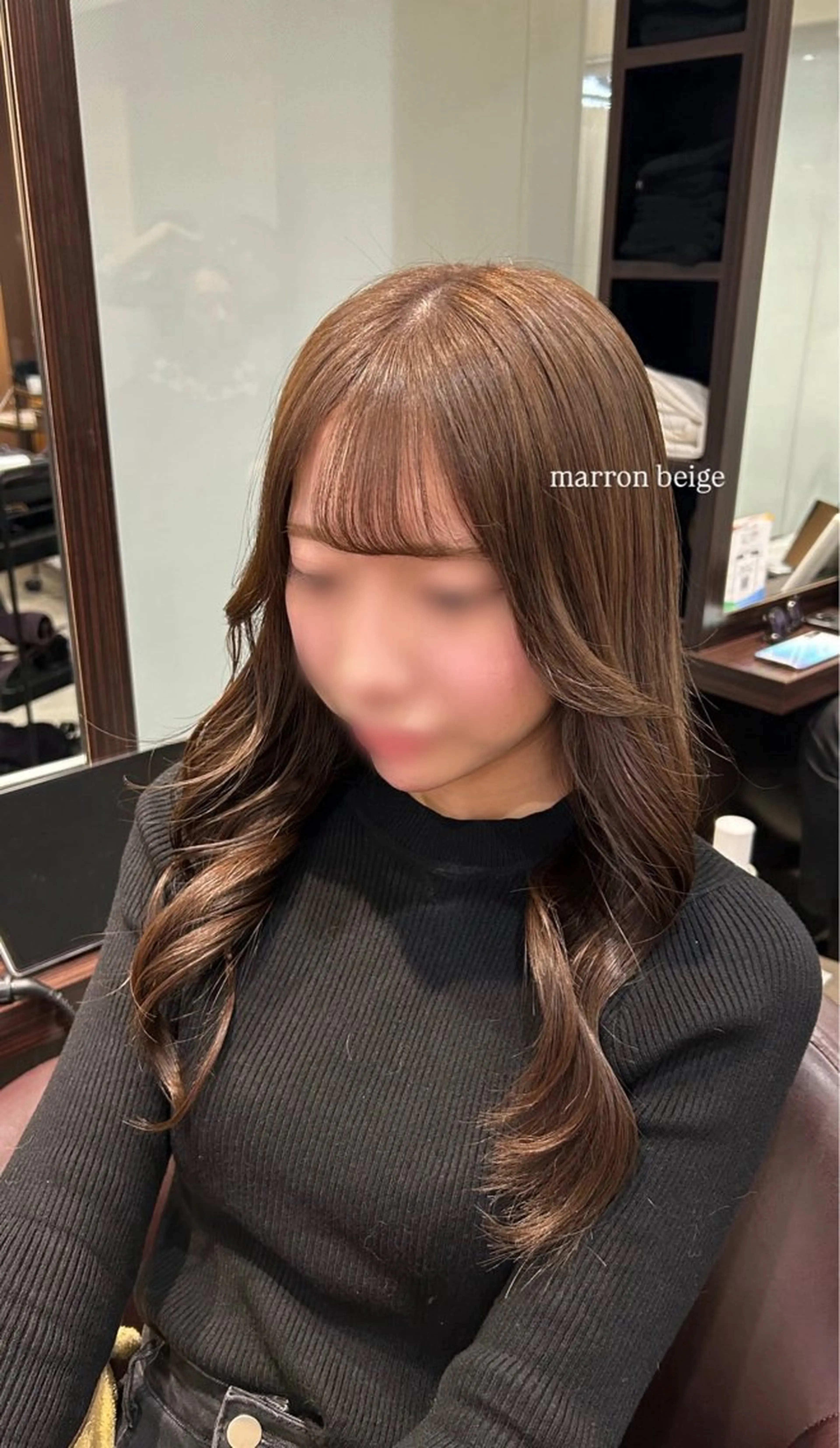 ロング カラー ベージュカラー ブリーチ ダブルカラー ブリーチなしカラー オリーブベージュ 坂本奈都美/Jr.s 🎀のヘアスタイル