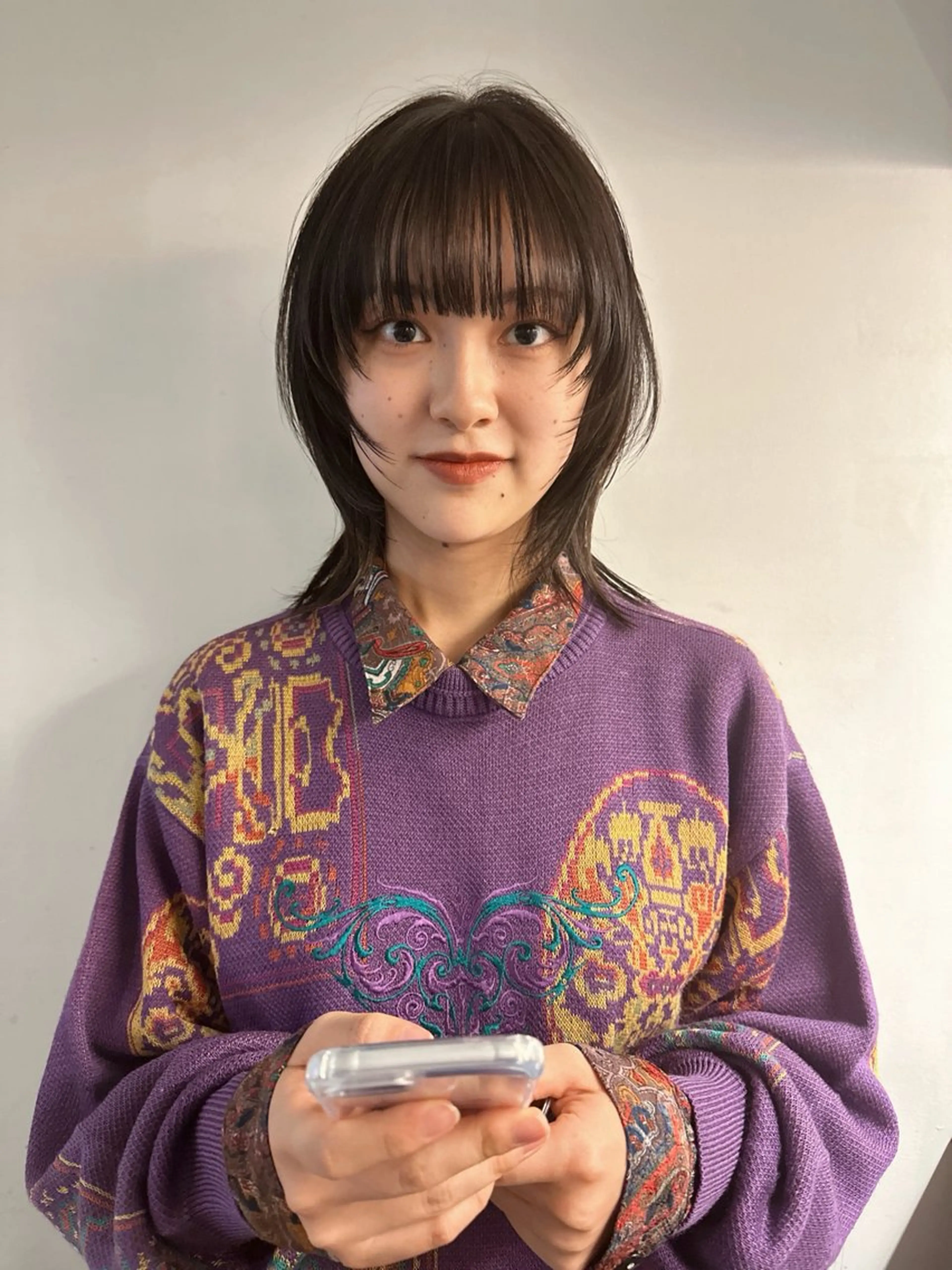 ミディアム 顔周りカット レイヤーカット ウルフカット カット ヘアカラー 村松滉太/ レイヤーカットのヘアスタイル