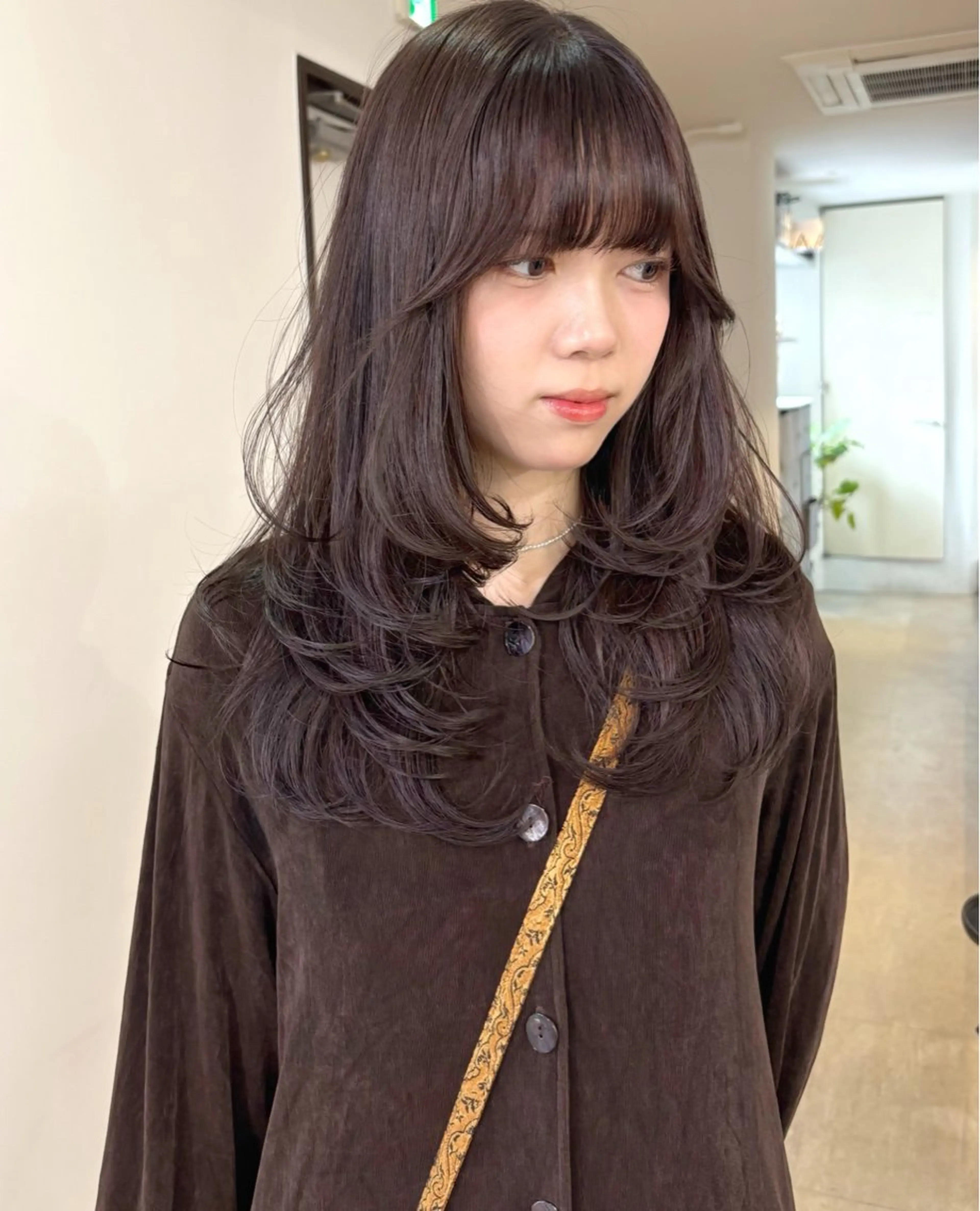 ロング カラー レイヤーカット mizuki/ピンク ベージュ.レイヤーのヘアスタイル