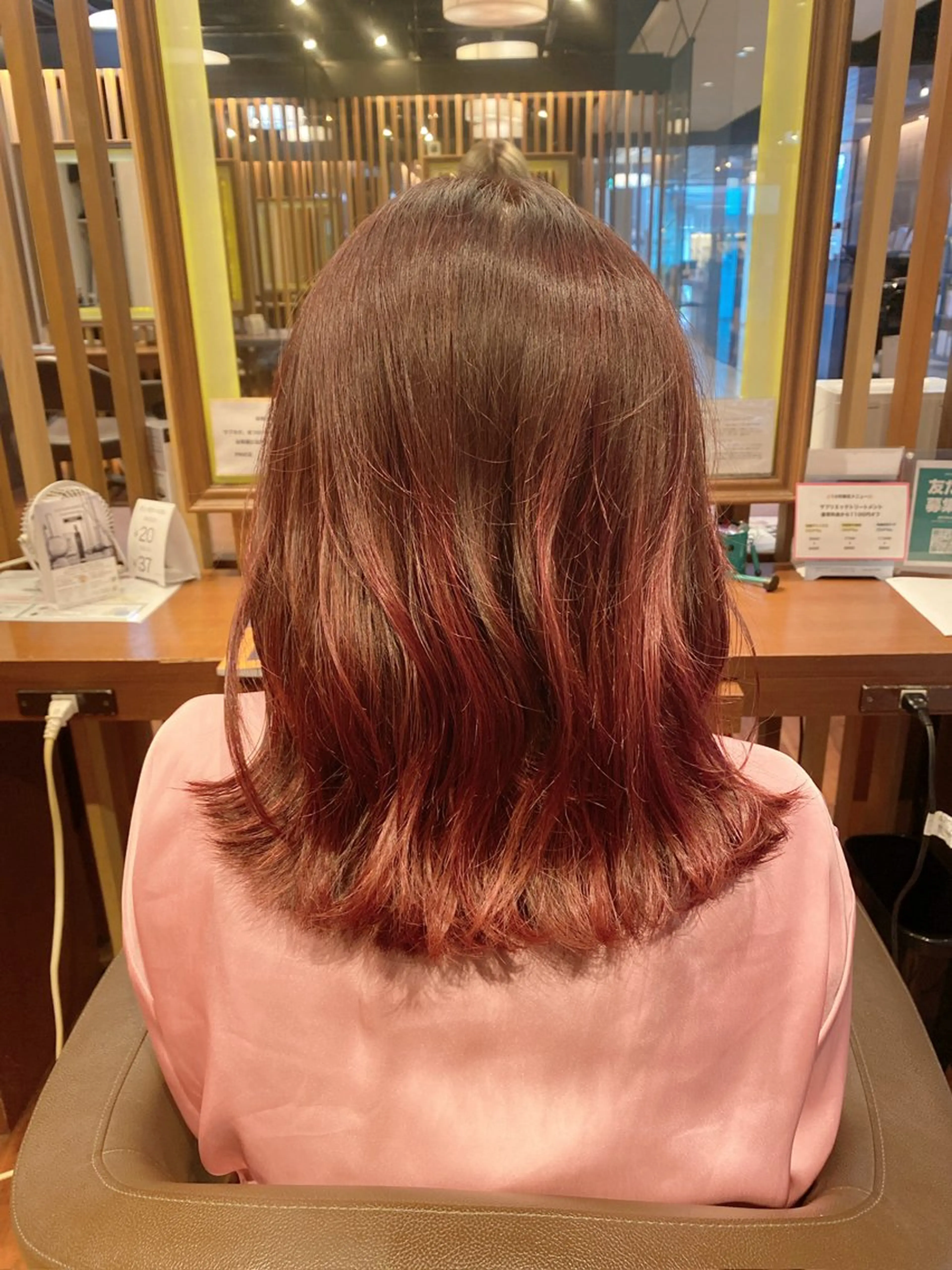 ミディアム カラー カット ヘアカラー トリートメント オーガニックカラー/ 髪質改善/暗髪/ボブのヘアスタイル