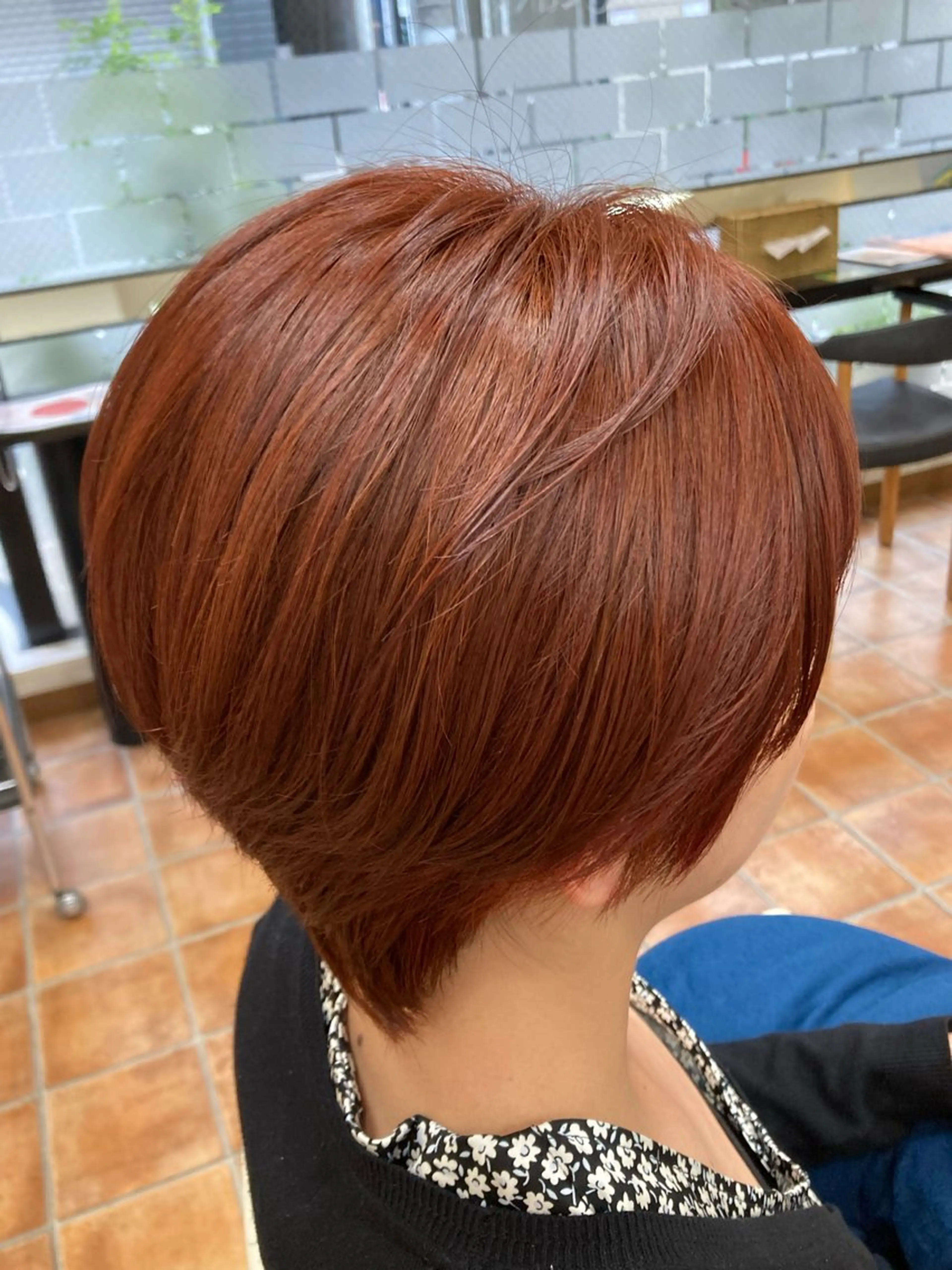 ショート カラー メンズ ブラウンカラー オレンジ オレンジブラウン ヘアカラー トリートメント 縮毛矯正/ /関内/あべももこのヘアスタイル