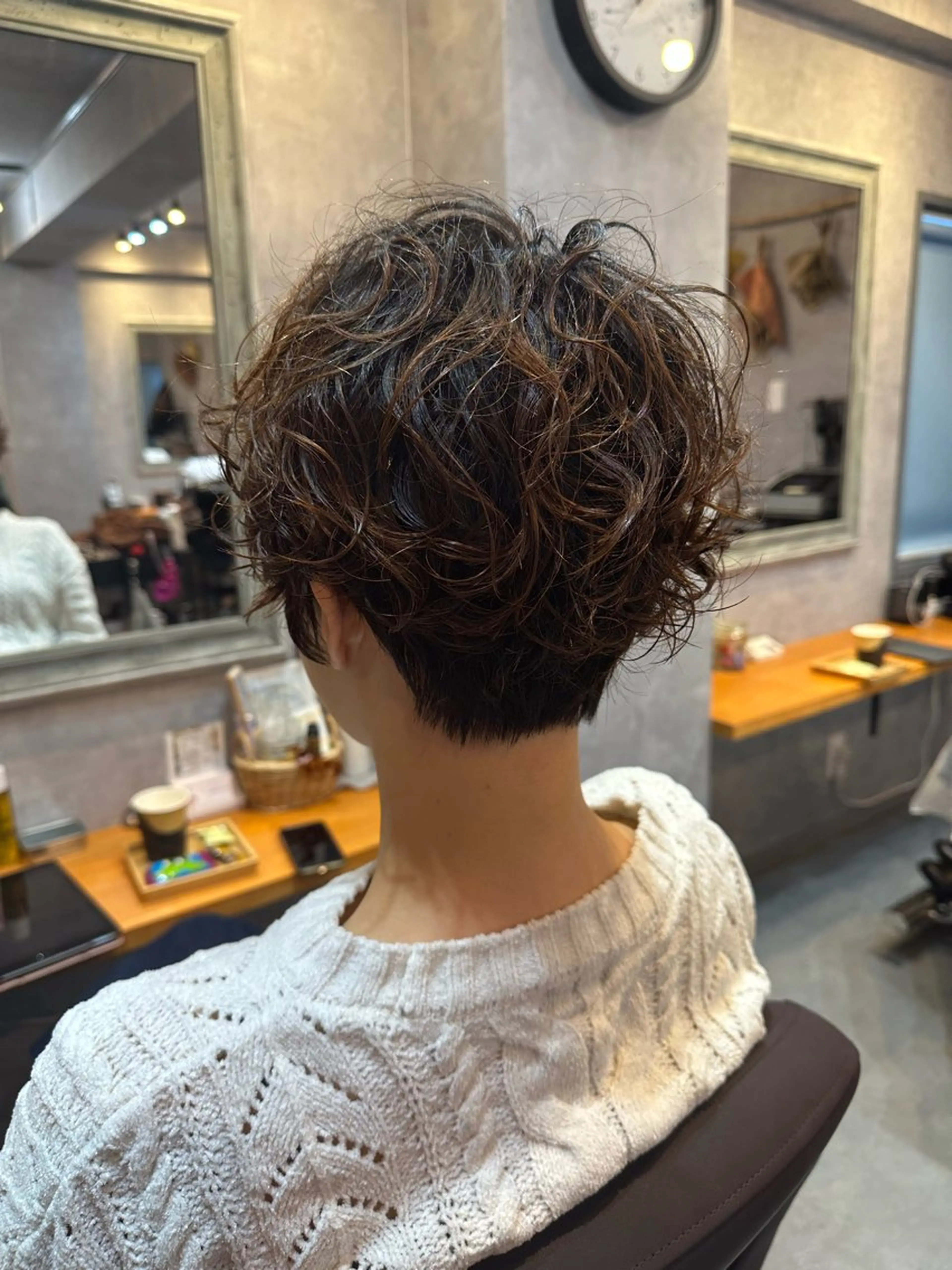 ショート パーマ カット パーマ トリートメント trym/ 木原裕希のヘアスタイル