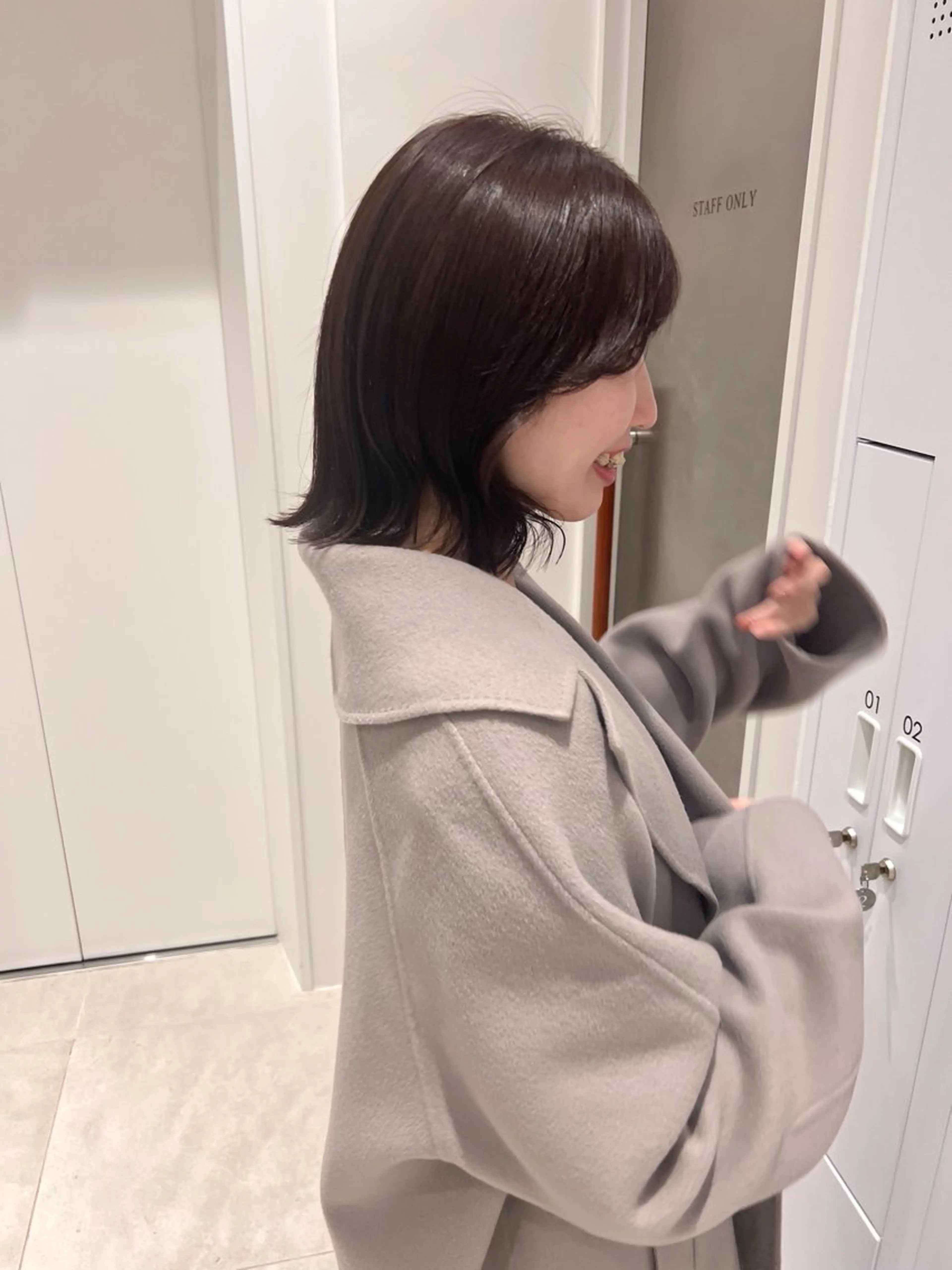 ショート カラー ブラウンカラー ラベンダーカラー ラベンダーブラウン 💛河原町/透明感/ コテ巻き/moe💛のヘアスタイル