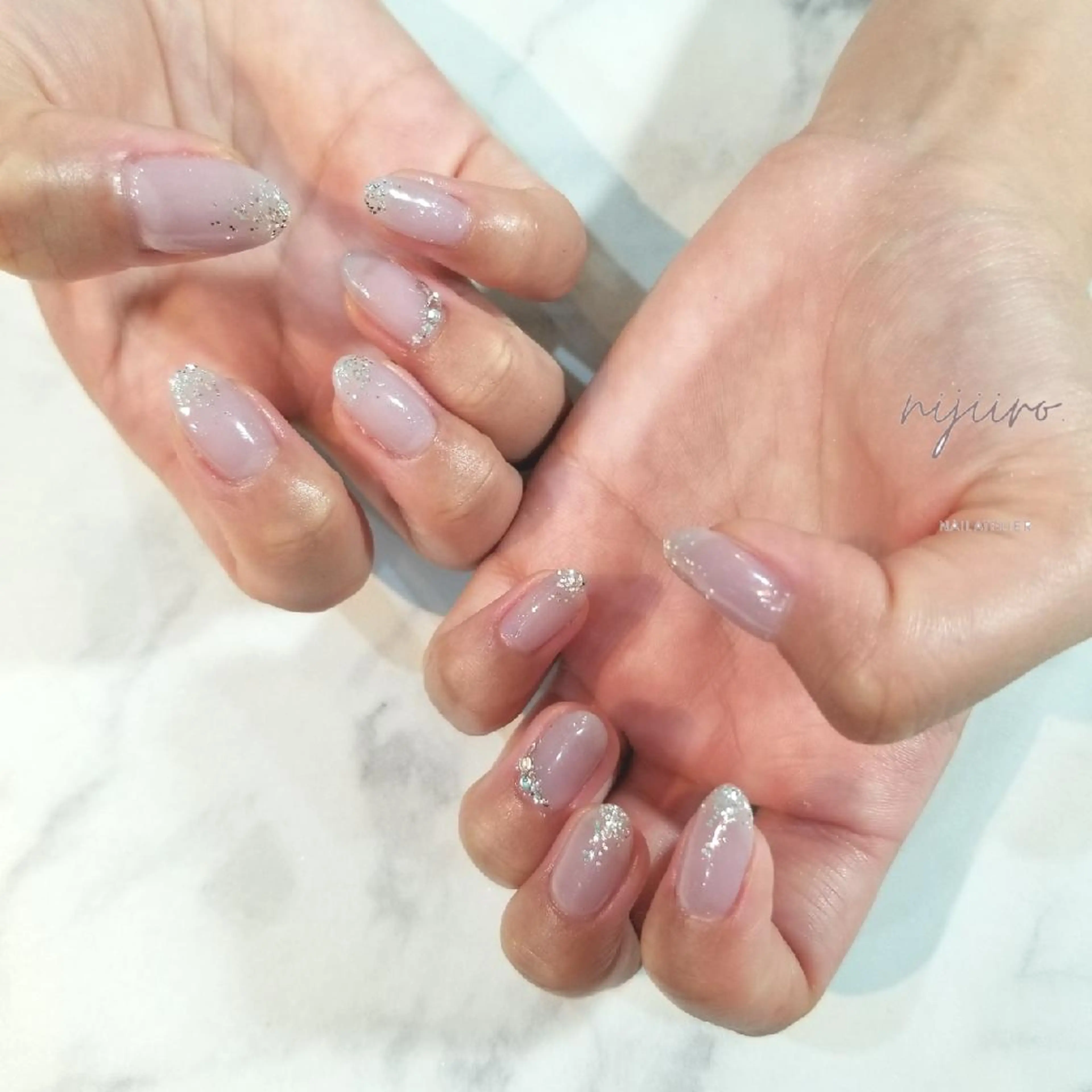 ネイル キラキラネイル シンプルネイル ハンドネイル nijiiro🌈 サトウのネイルデザイン