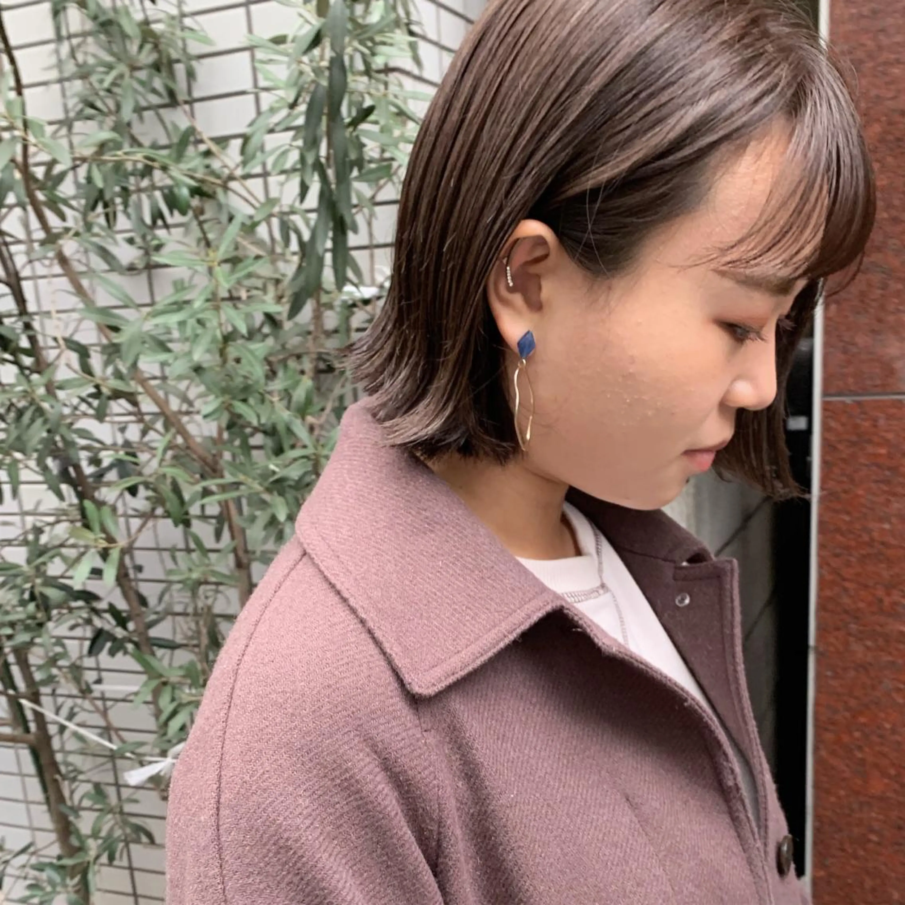 ミディアム カラー ヘアアレンジ ハイライトカラー ハイライト 🫧透明感カラー/ ボブ/小笠原汐海🪽のヘアスタイル