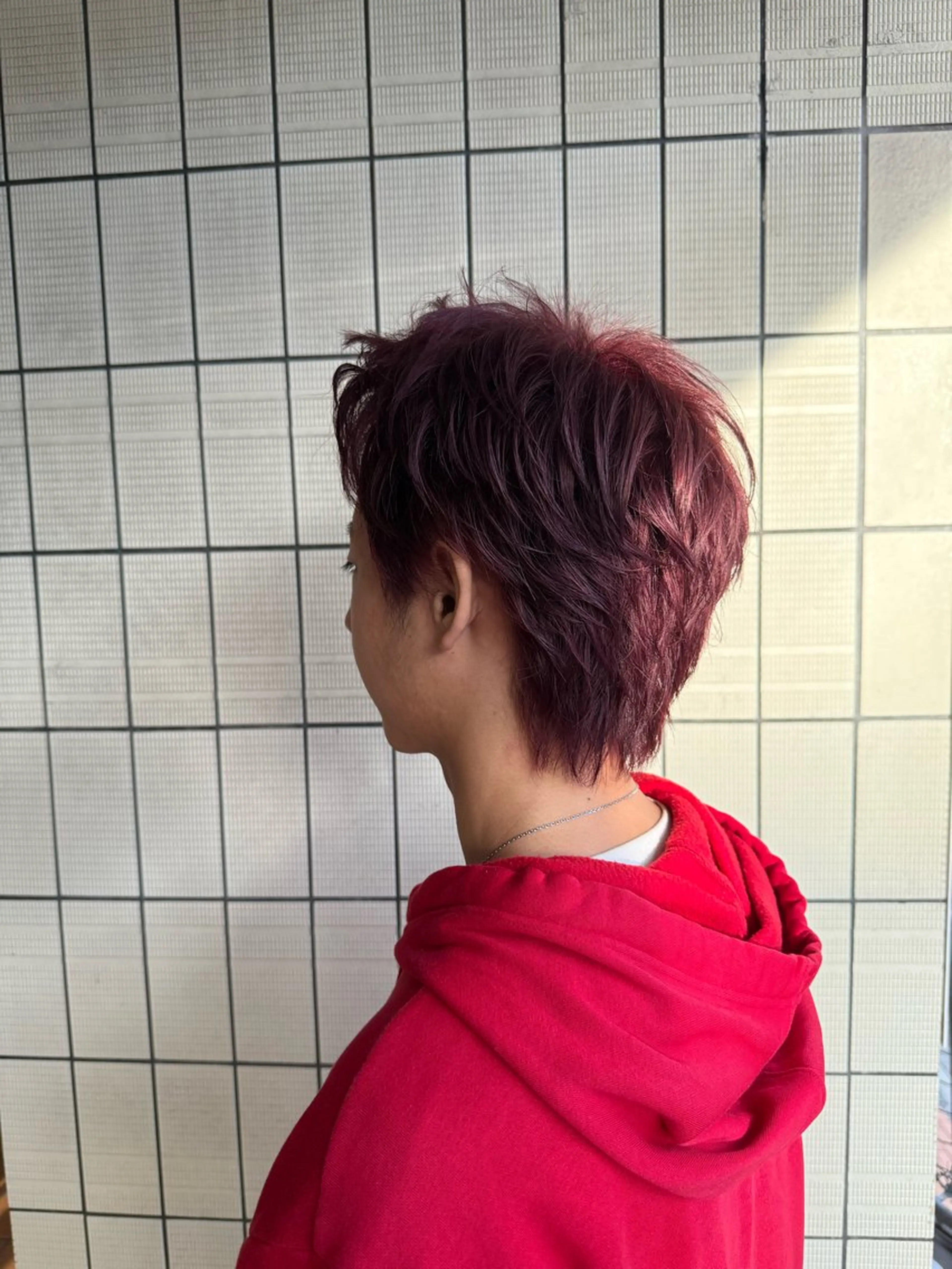 ショート カラー メンズ レッドカラー ELLE&SALLY 塩田のヘアスタイル