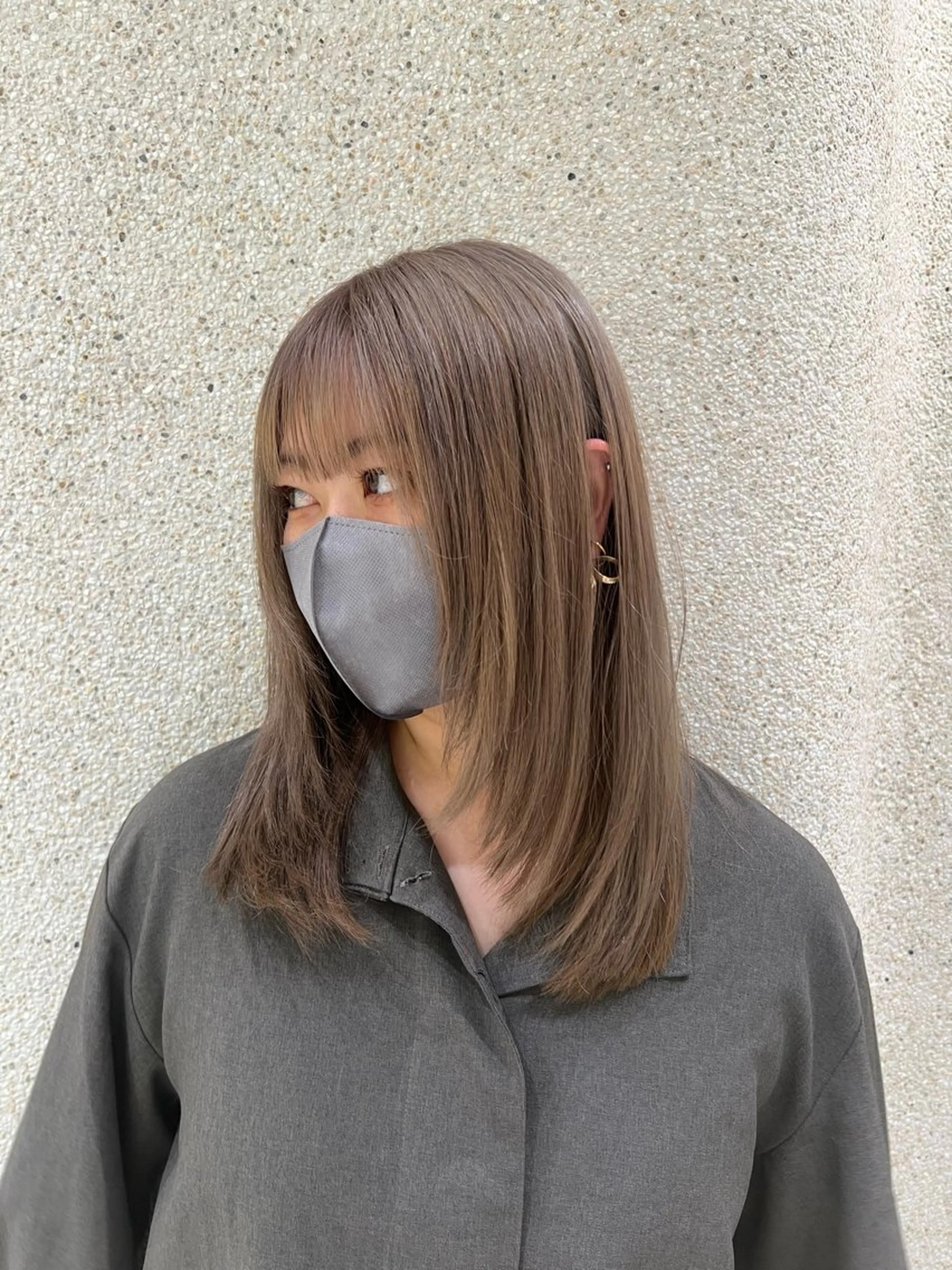 セミロング 顔周りカット レイヤーカット mei 🌔 似合わせヘルシーヘアのヘアスタイル