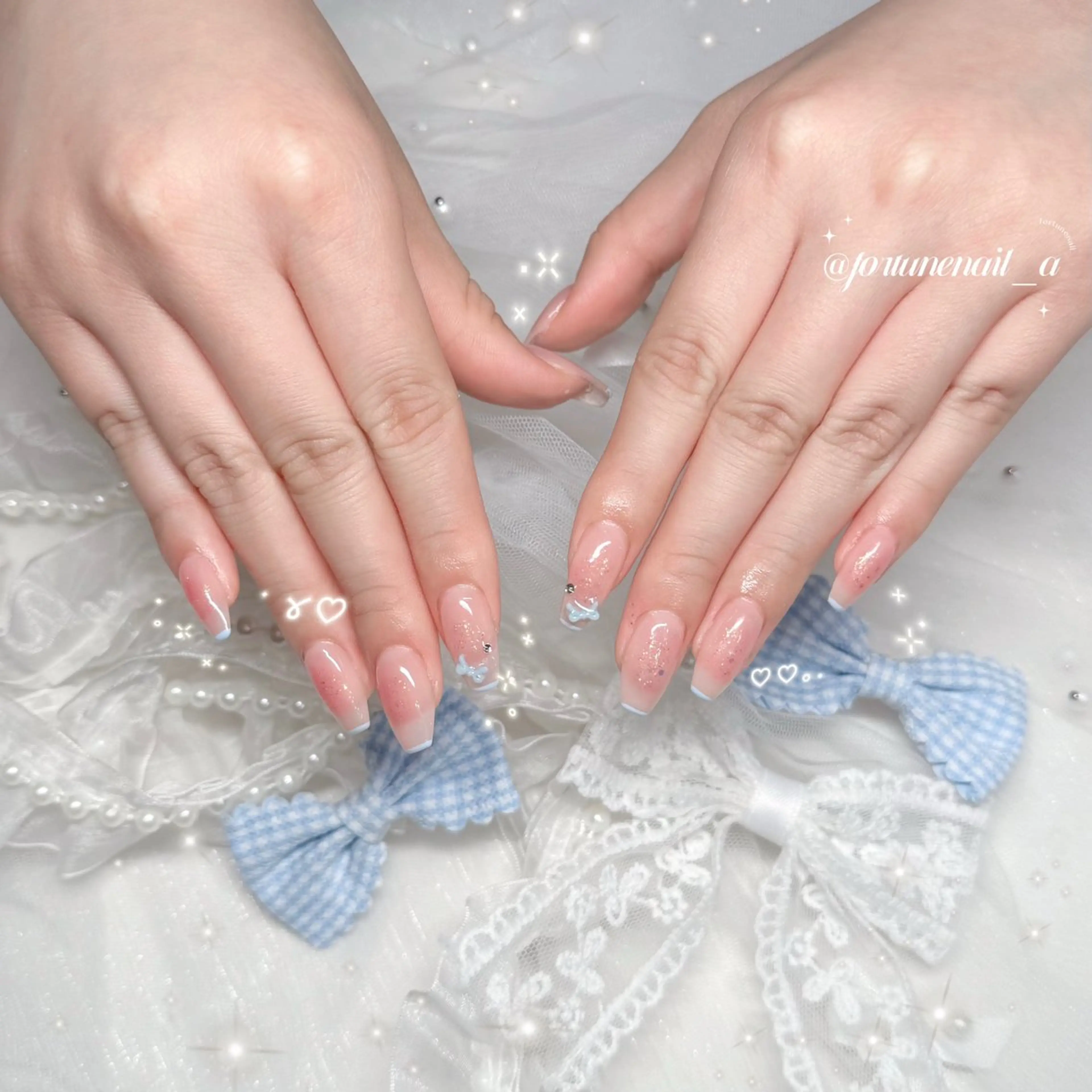 ネイル フレンチネイル 持ち込み ✩.*🎀 aoi🎀のネイルデザイン