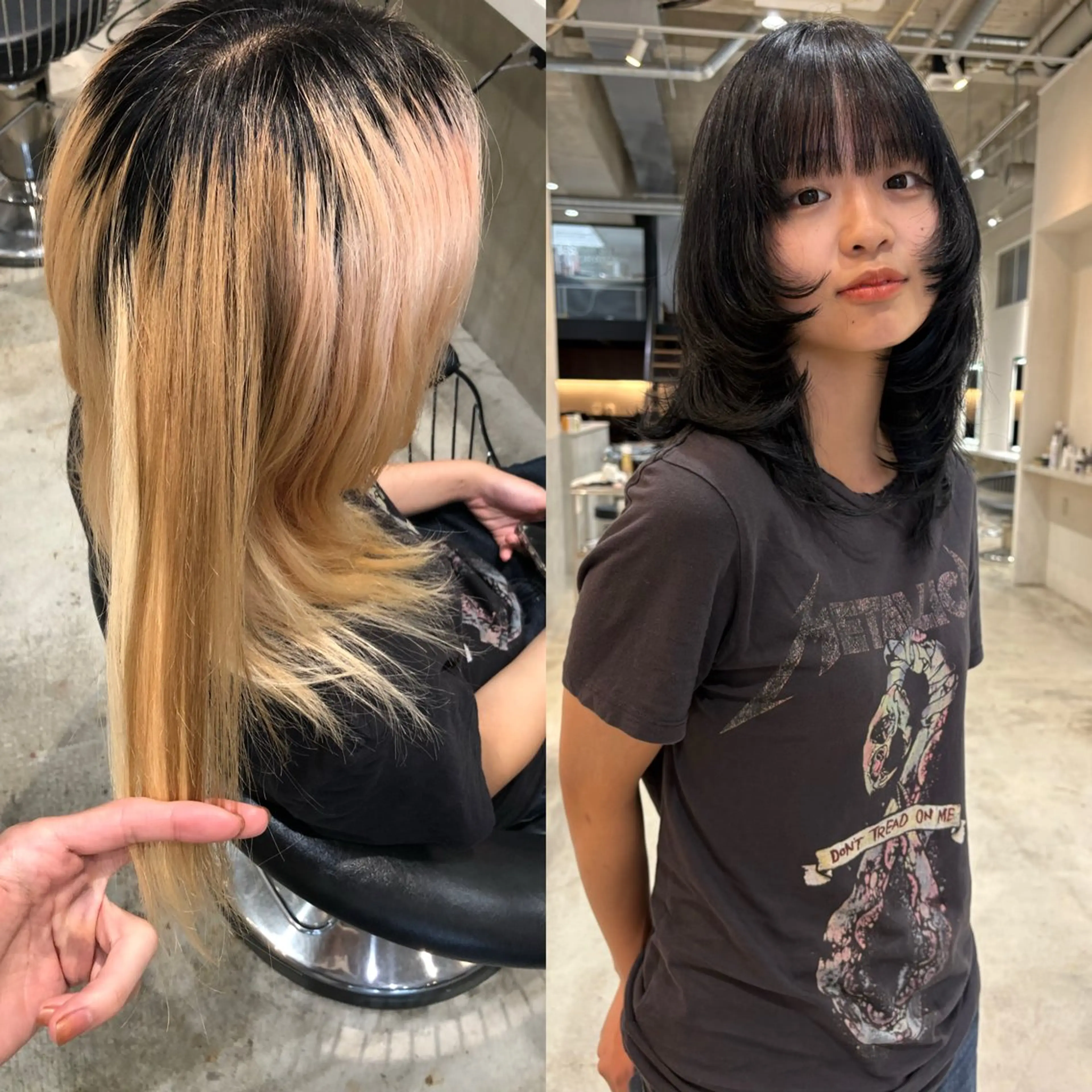 セミロング 名古屋/落ちる黒 黒染め落としのヘアスタイル