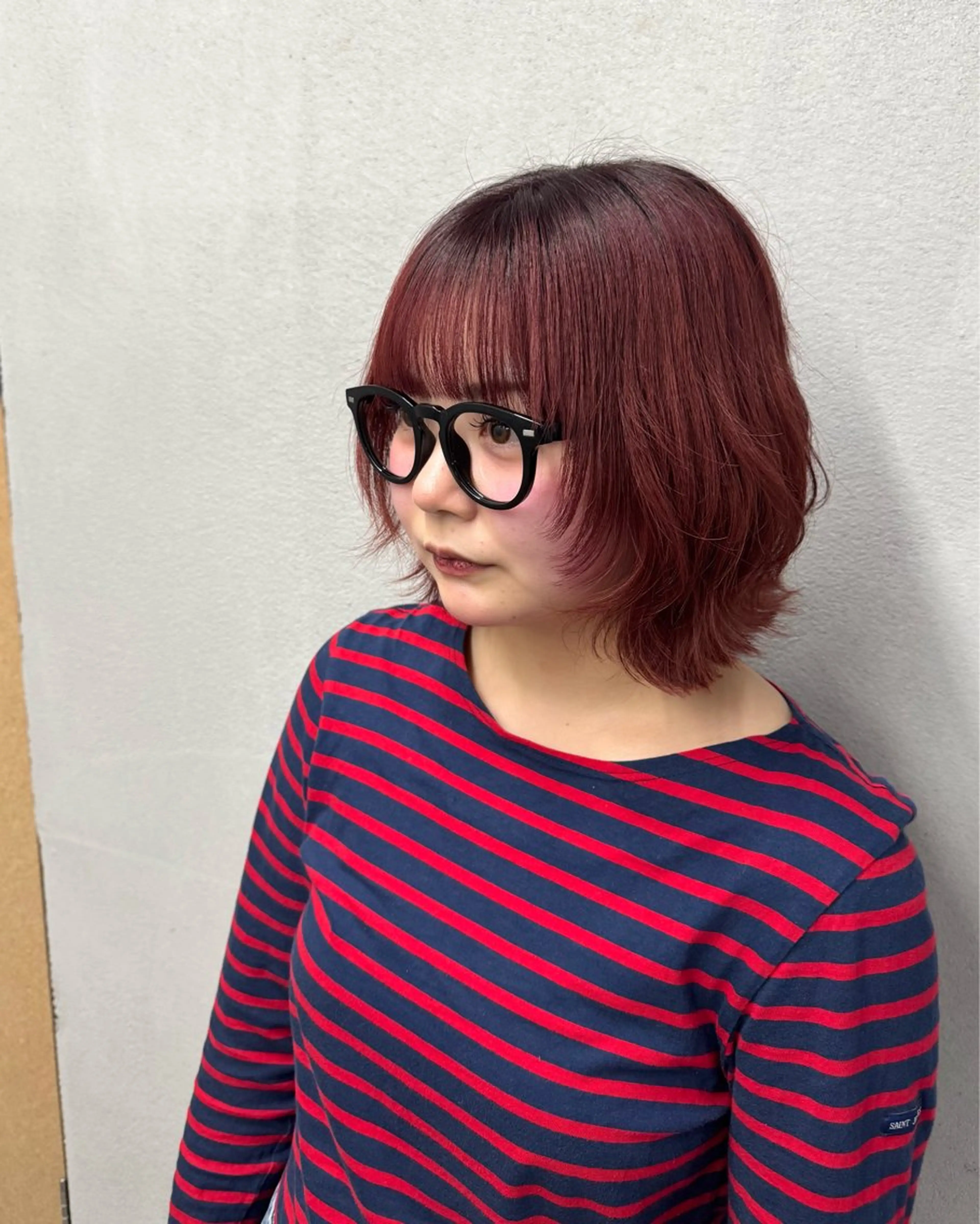 ショート カラー ボブレイヤー ブリーチ レッドカラー ボブ レイヤーカット カット ヘアカラー #tag 佐藤璃美のヘアスタイル