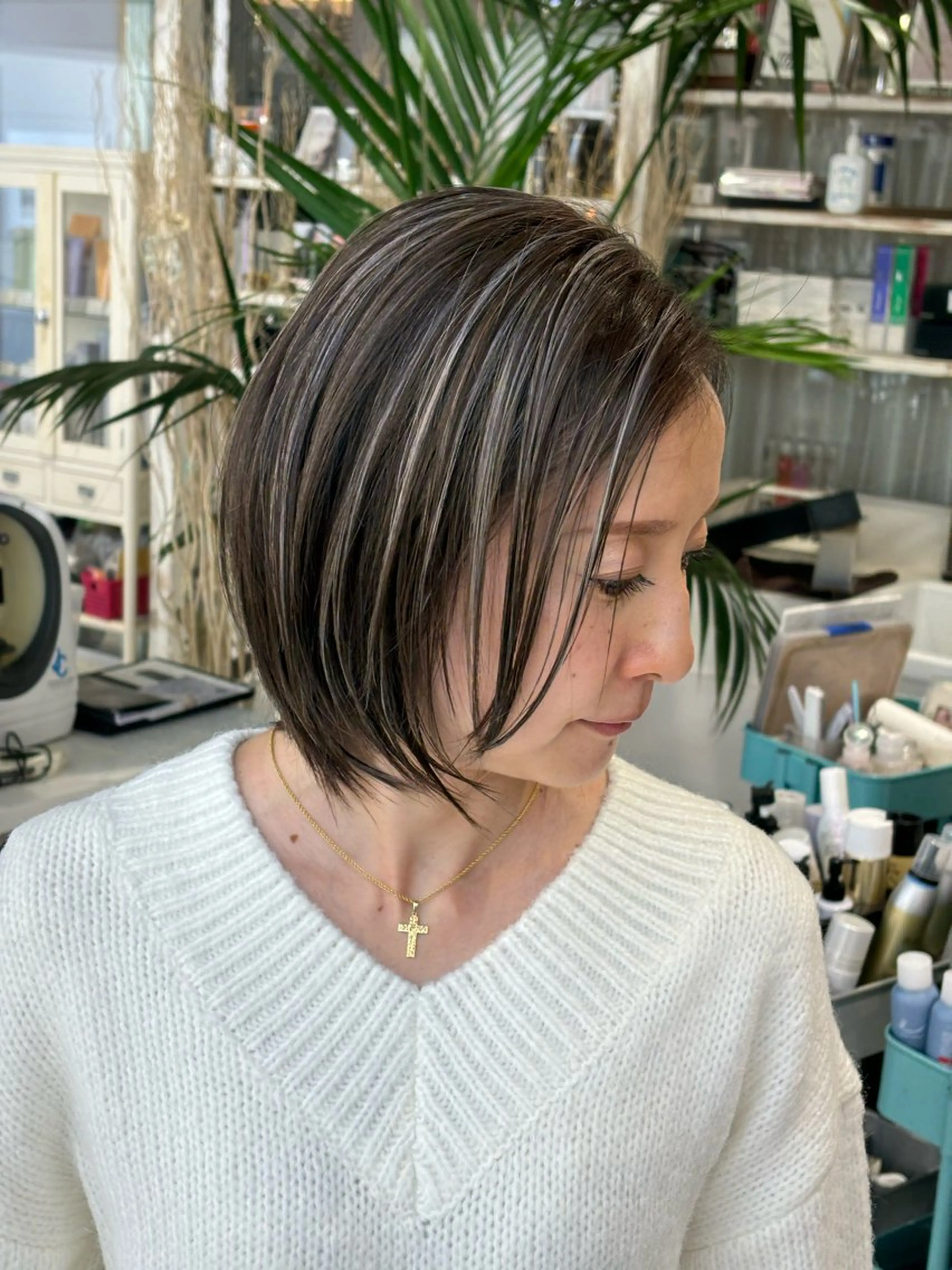 ショート ハイライト 海外風レイヤーカット 👑店長　平松　由のヘアスタイル