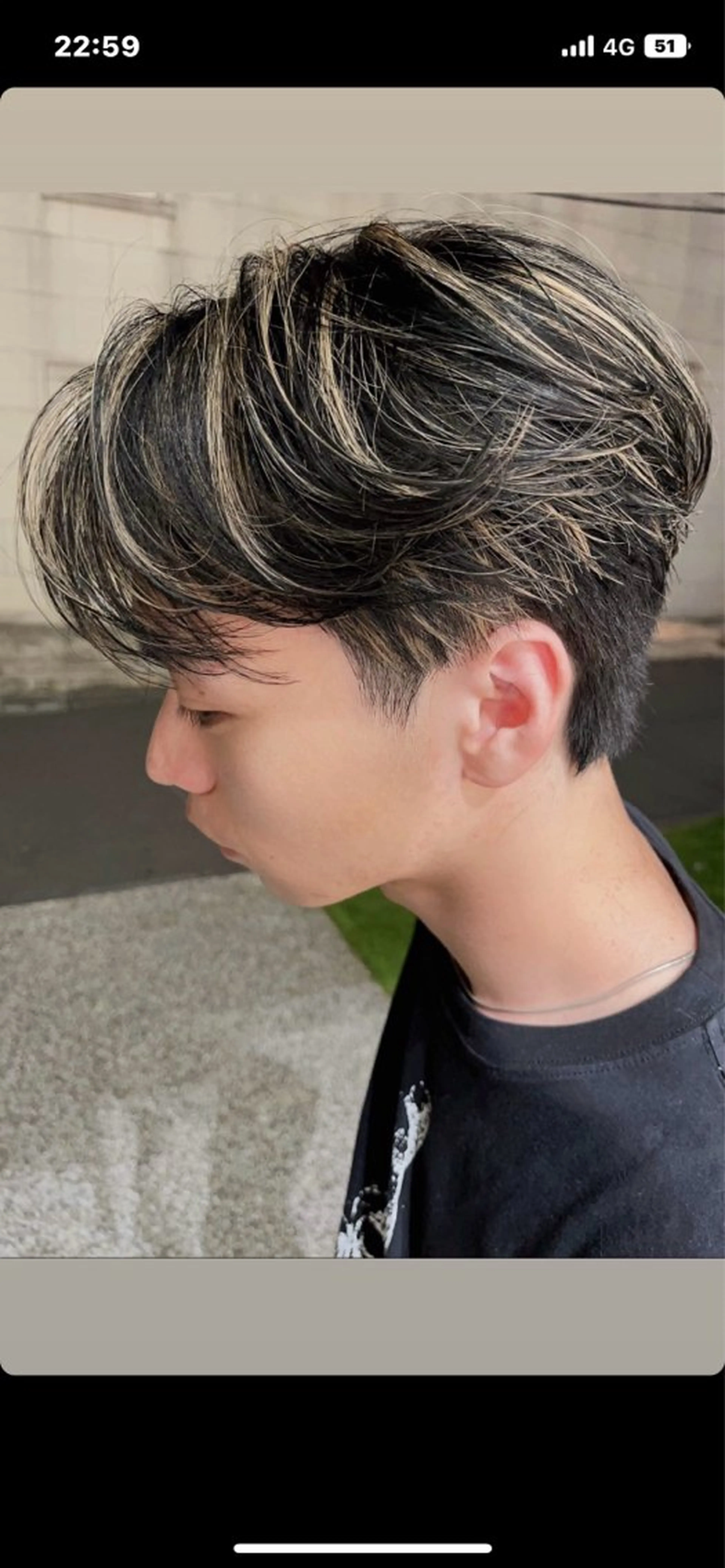 メンズセンターパート + デザインハイライト or ローライト【u25割限定メニュー✨】の写真