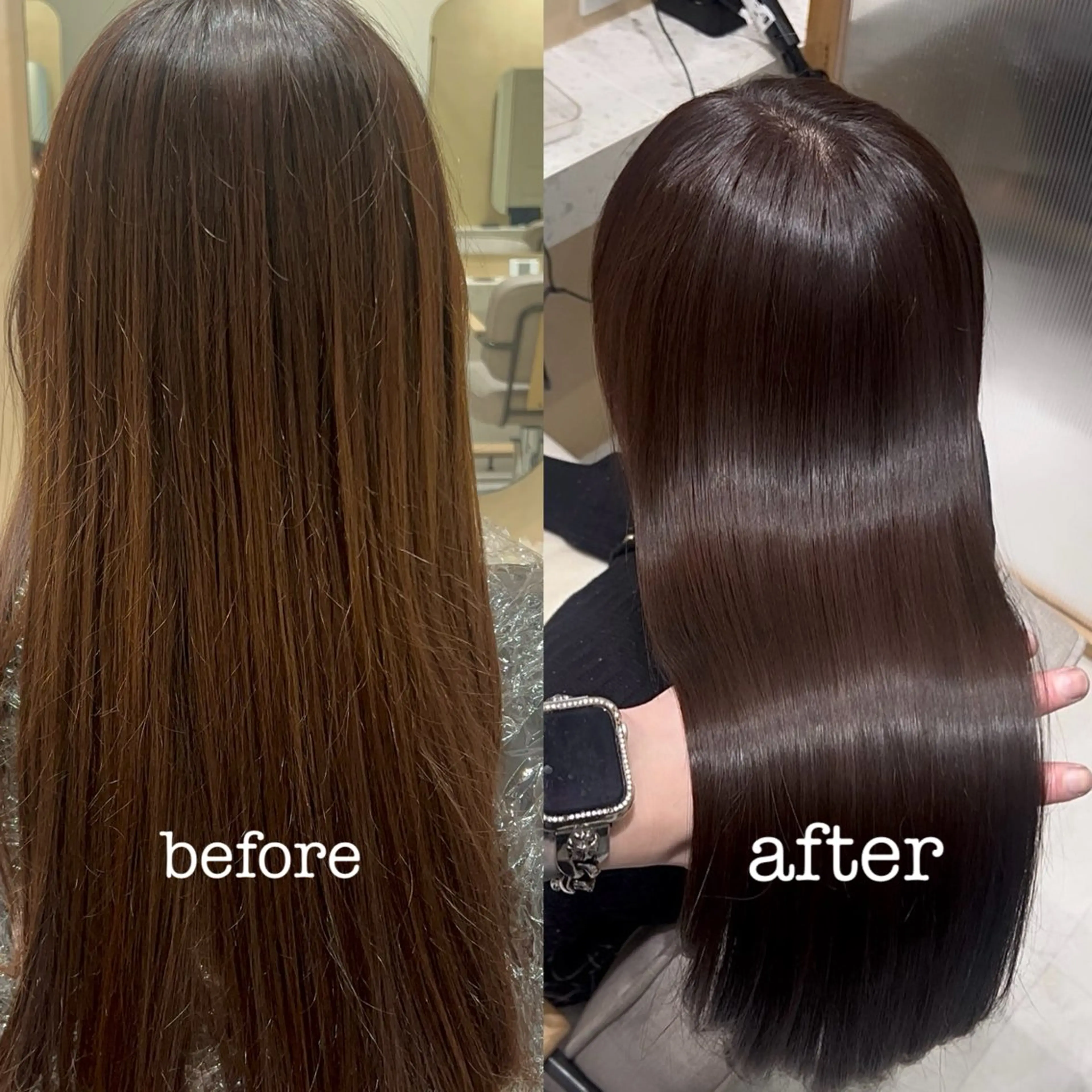 ロング チョコレートブラウン 髪質改善 トリートメント カット ヘアカラー トリートメント 💎髪質改善/艶髪 💎mizuki💎のヘアスタイル