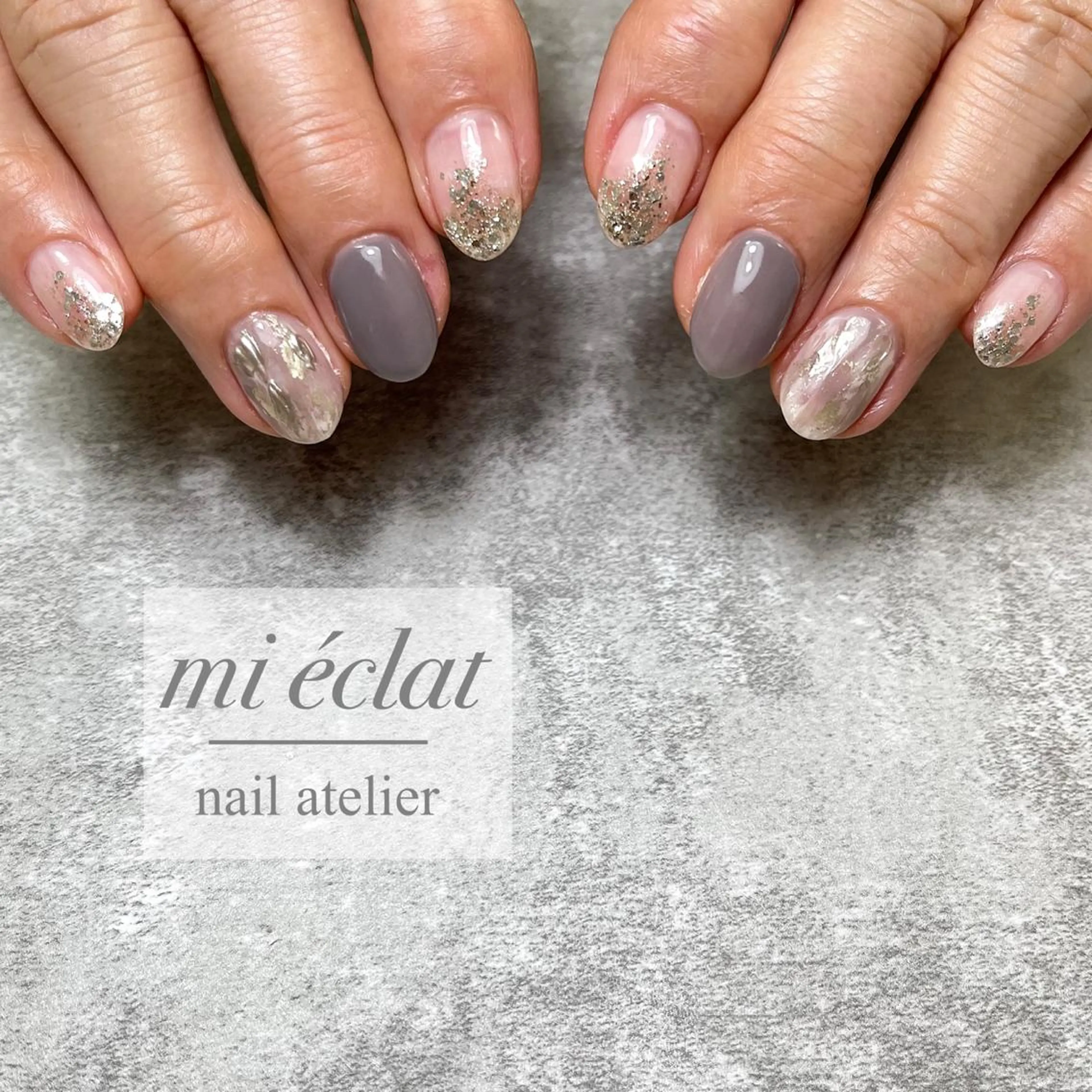 ネイル アートネイル ボルドー ブラウン フレンチネイル ジェルネイル mi éclat ミ　エクラのネイルデザイン