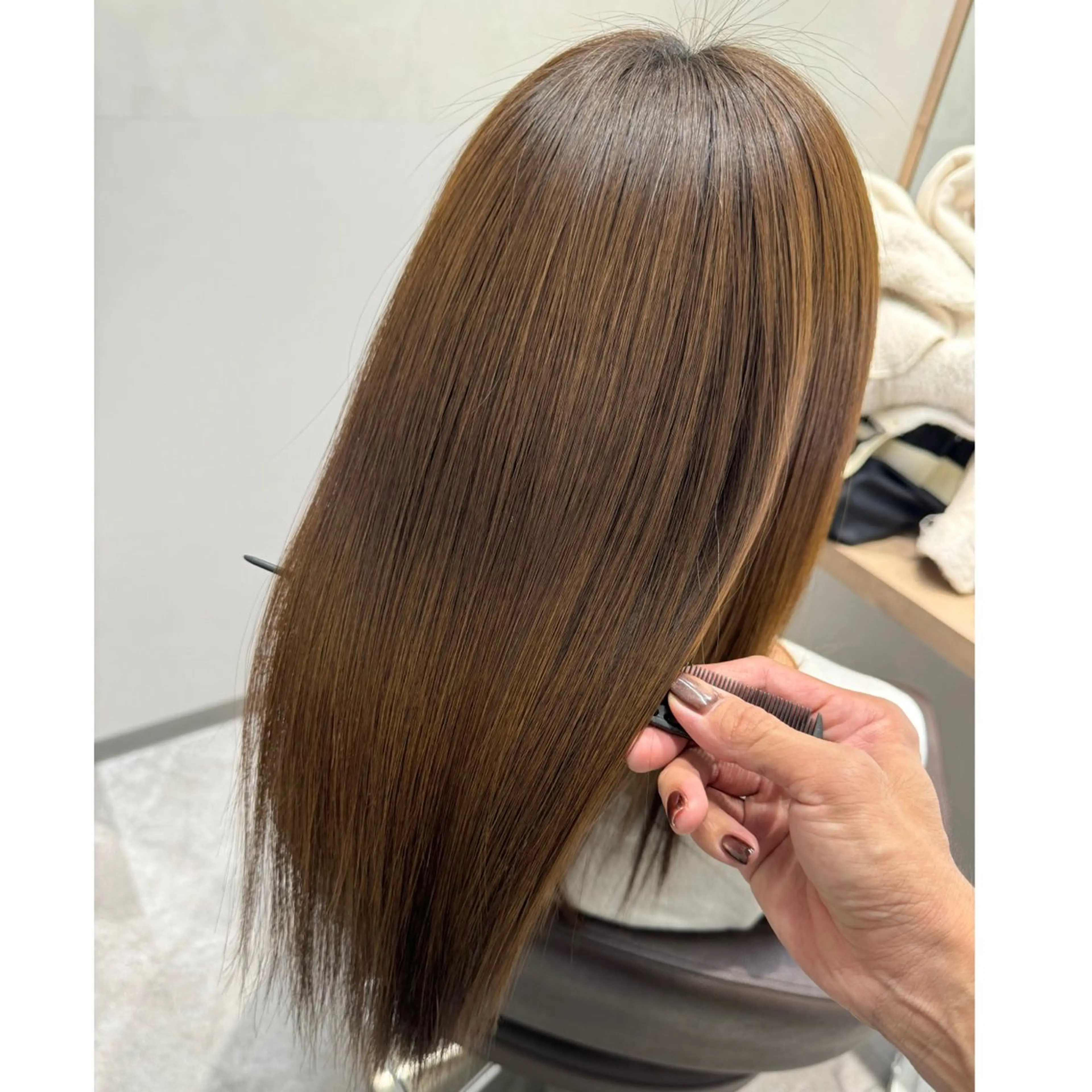 セミロング くせ毛 髪質改善 トリートメント カット トリートメント 森 隆秀/韓国ヘアのヘアスタイル