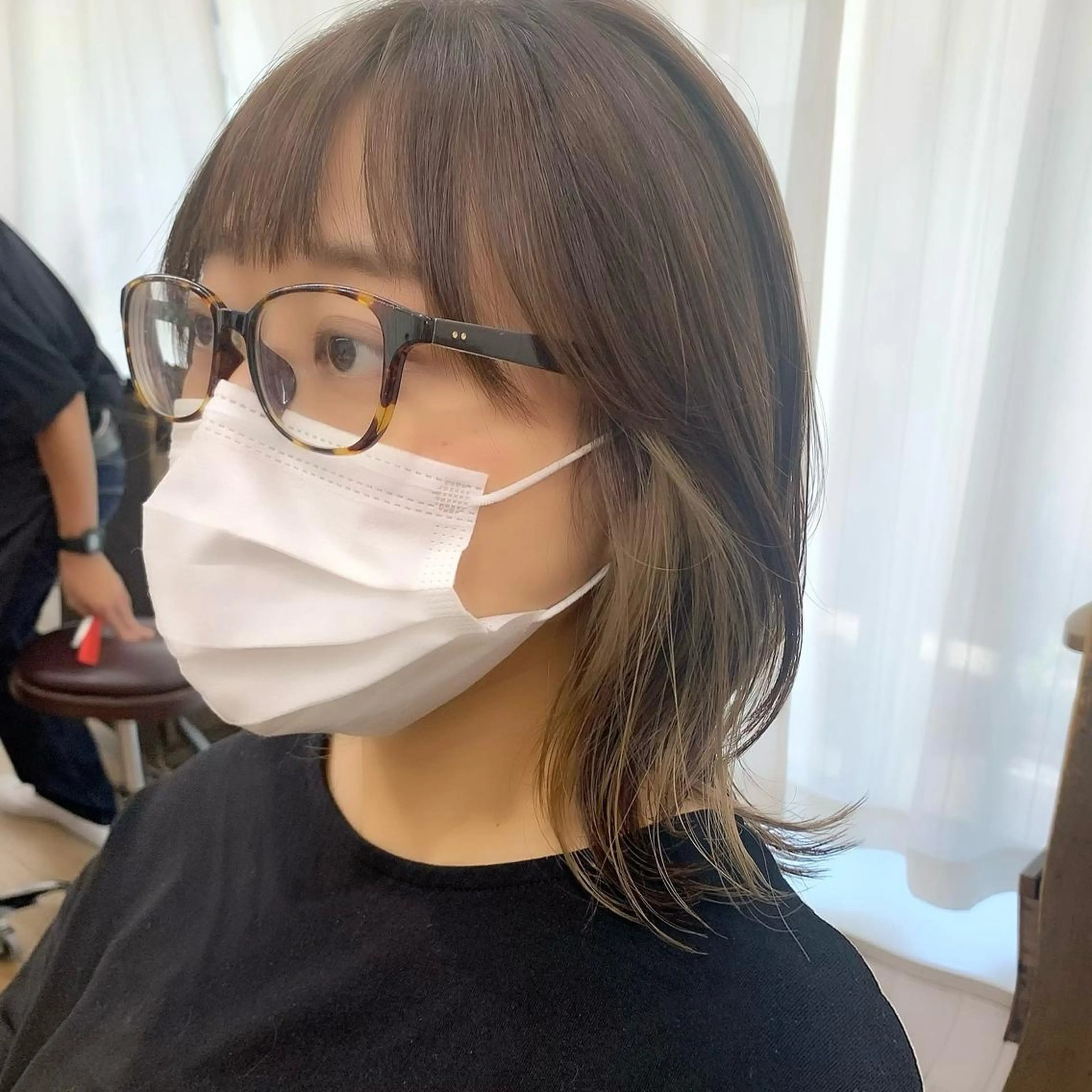 セミロング カラー パーマ ヘアアレンジ メンズ キッズ ネイル マツエク・マツパ ヘアカラー トリートメント レイヤーカット 🌿透け感カラーのヘアスタイル