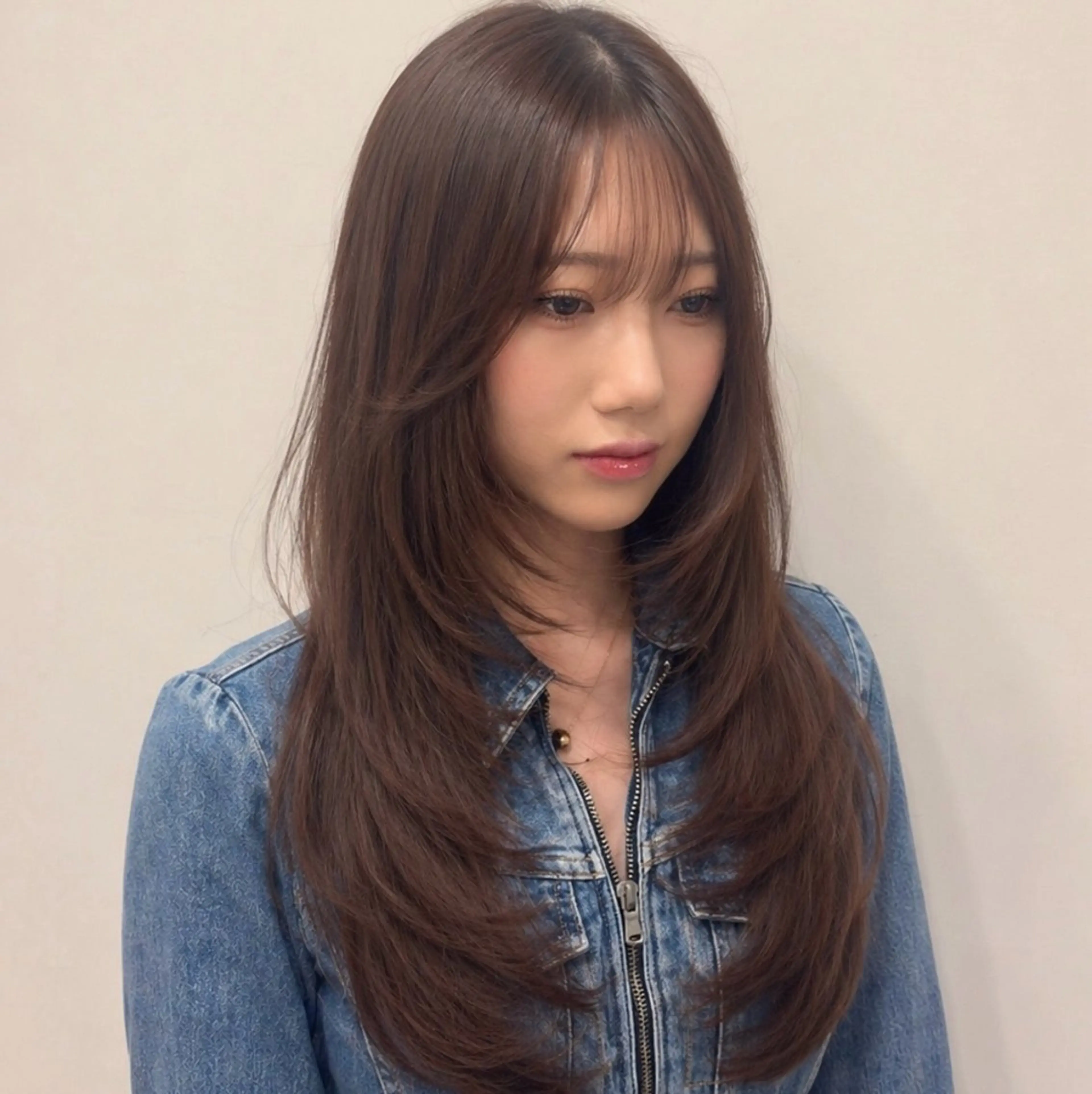 ロング カット チョコカラー🤎 韓国風/MIHOのヘアスタイル