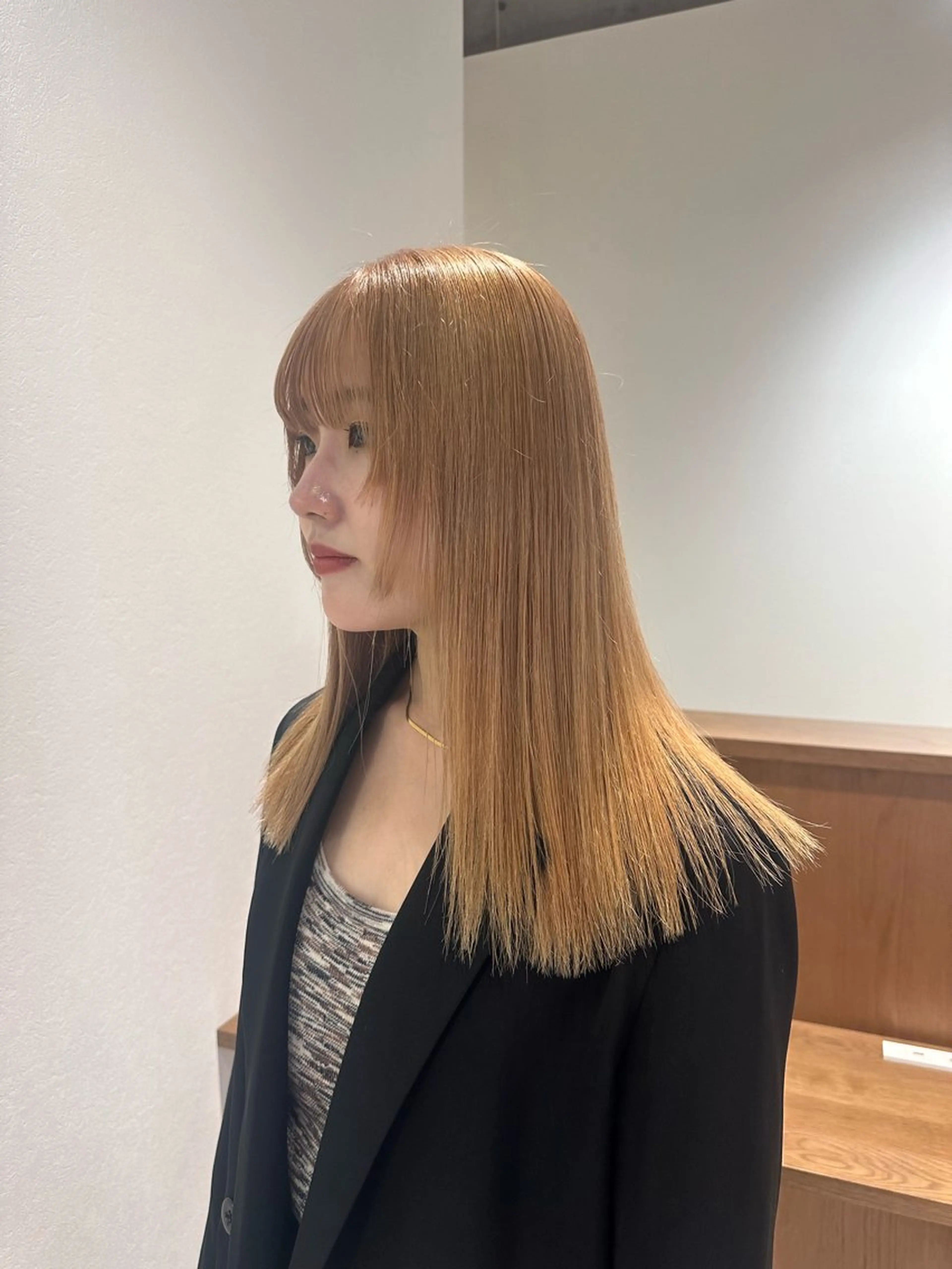 ミディアム カラー ベージュカラー イエローカラー ヘアカラー トリートメント Liru:smart salon/茅ヶ崎のヘアスタイル