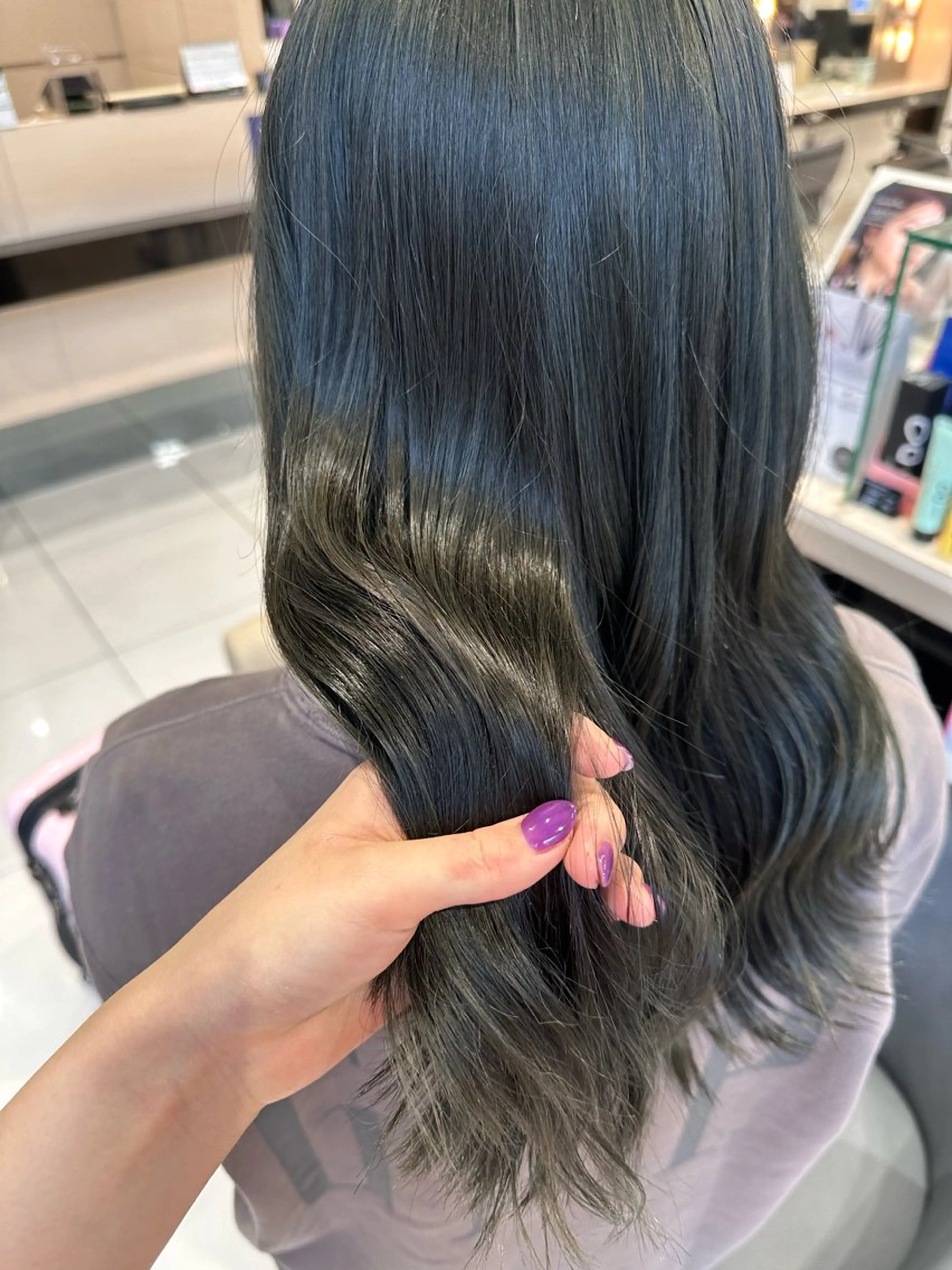 セミロング カラー クロスパーマ/うる艶 カラー/Kurumiのヘアスタイル