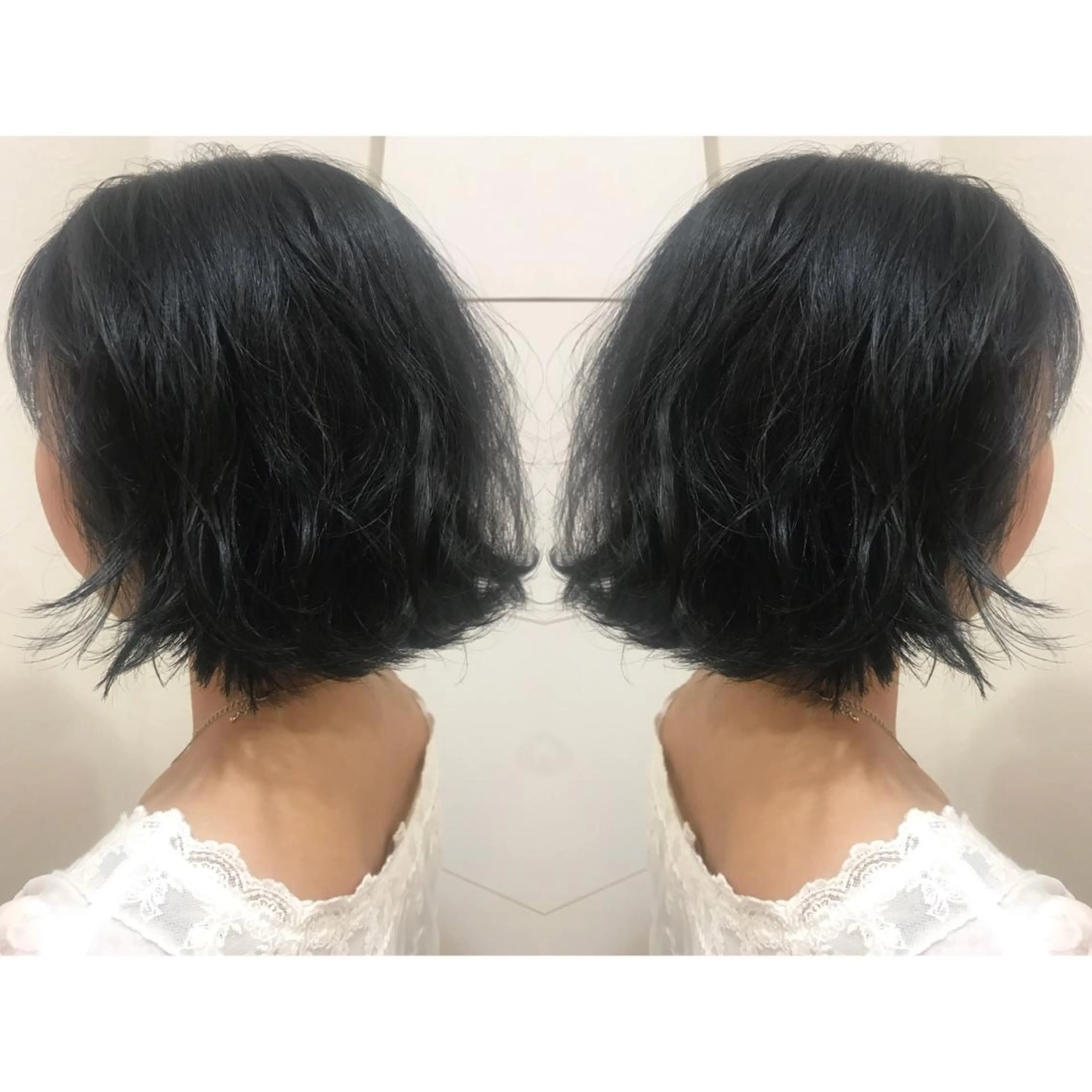 ショート カラー ヘアアレンジ ブルーカラー 蔵前🫧韓国風レイヤ ーカット🫧KAHOのヘアスタイル