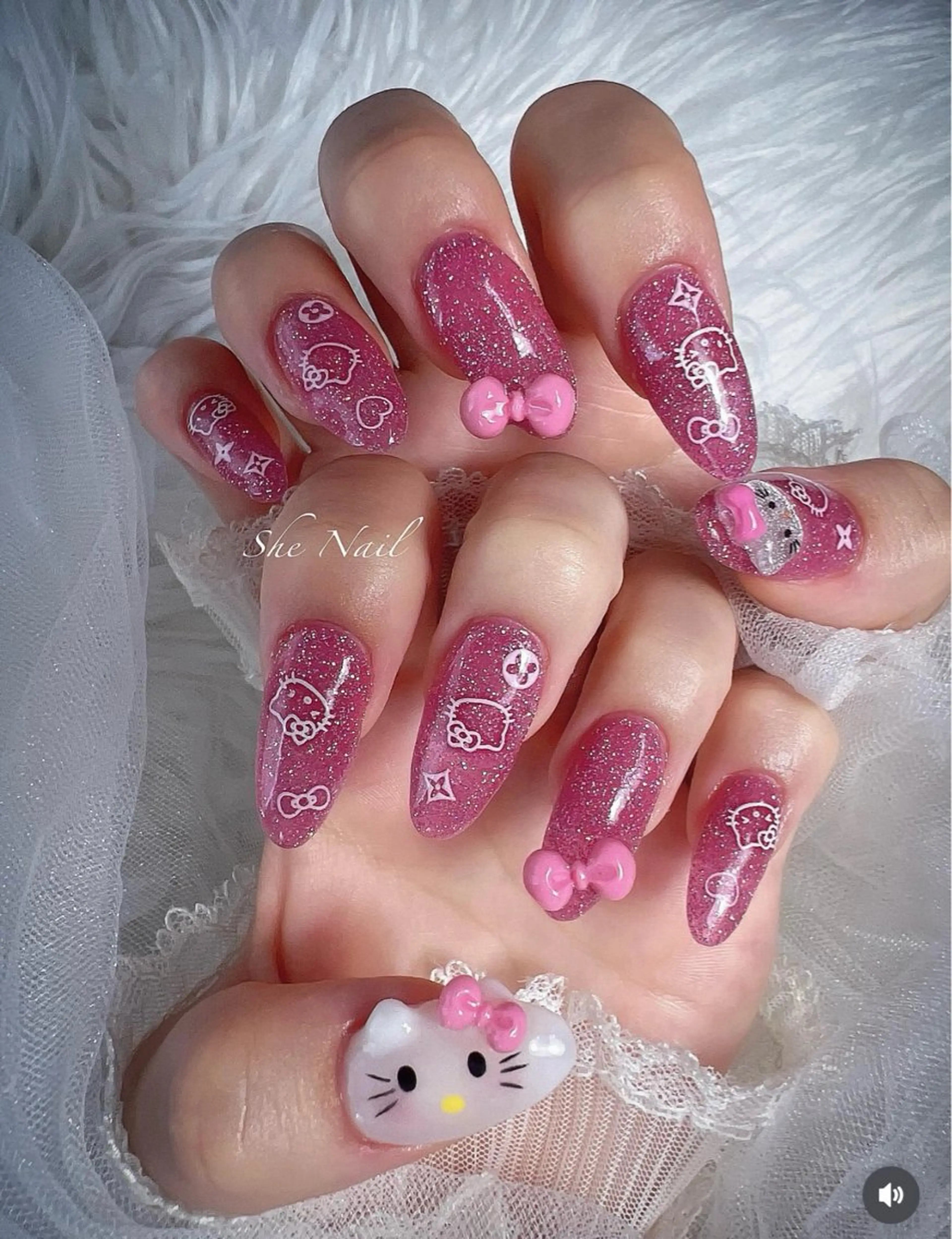 ネイル チークネイル ドット 長さ出し マグネットネイル 持ち込み ハンドネイル She   Nail所属・ISA_ BELLAのネイルデザイン