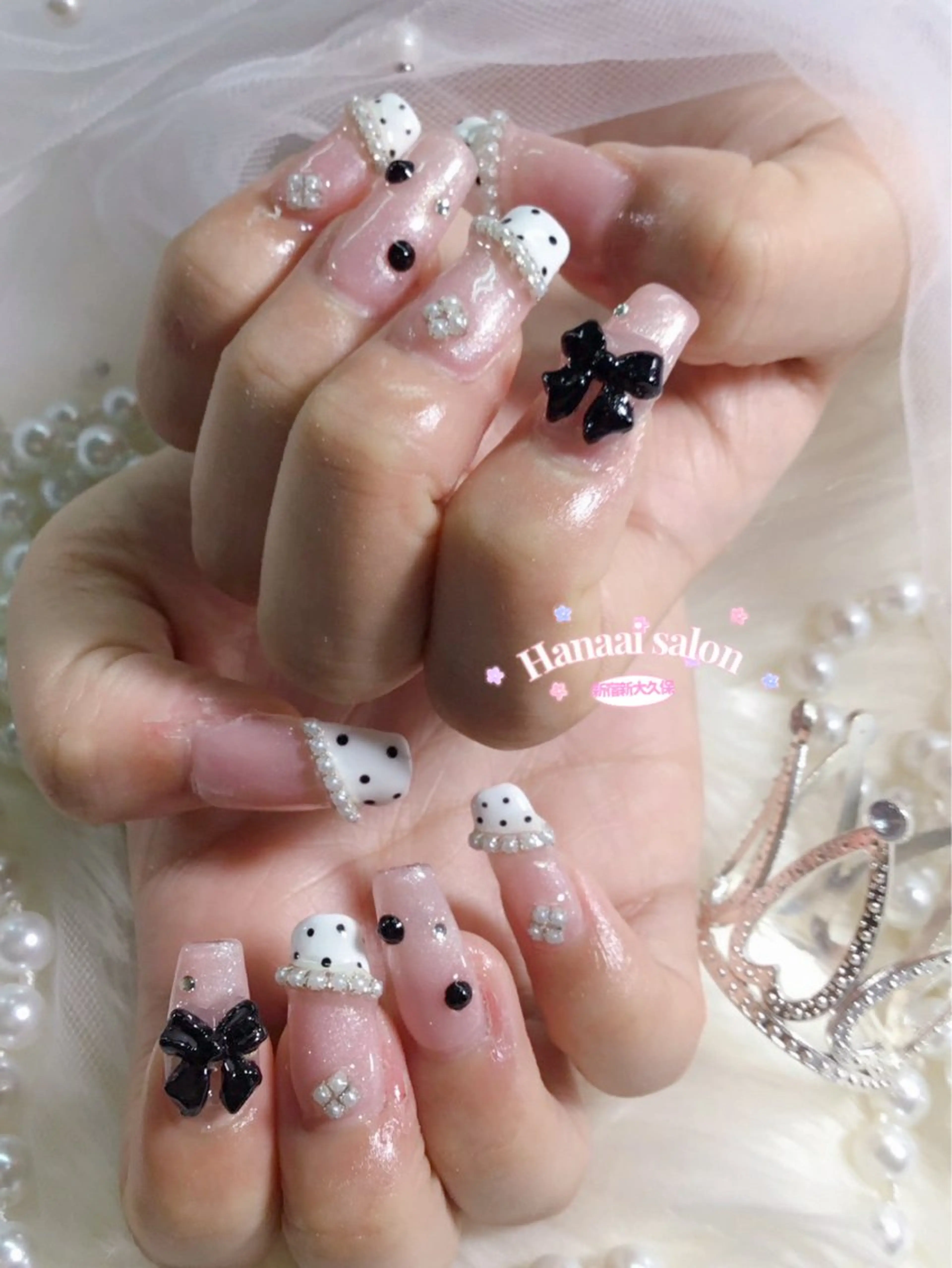セミロング ハンドネイル Hanaai Salon新大久保店のネイルデザイン