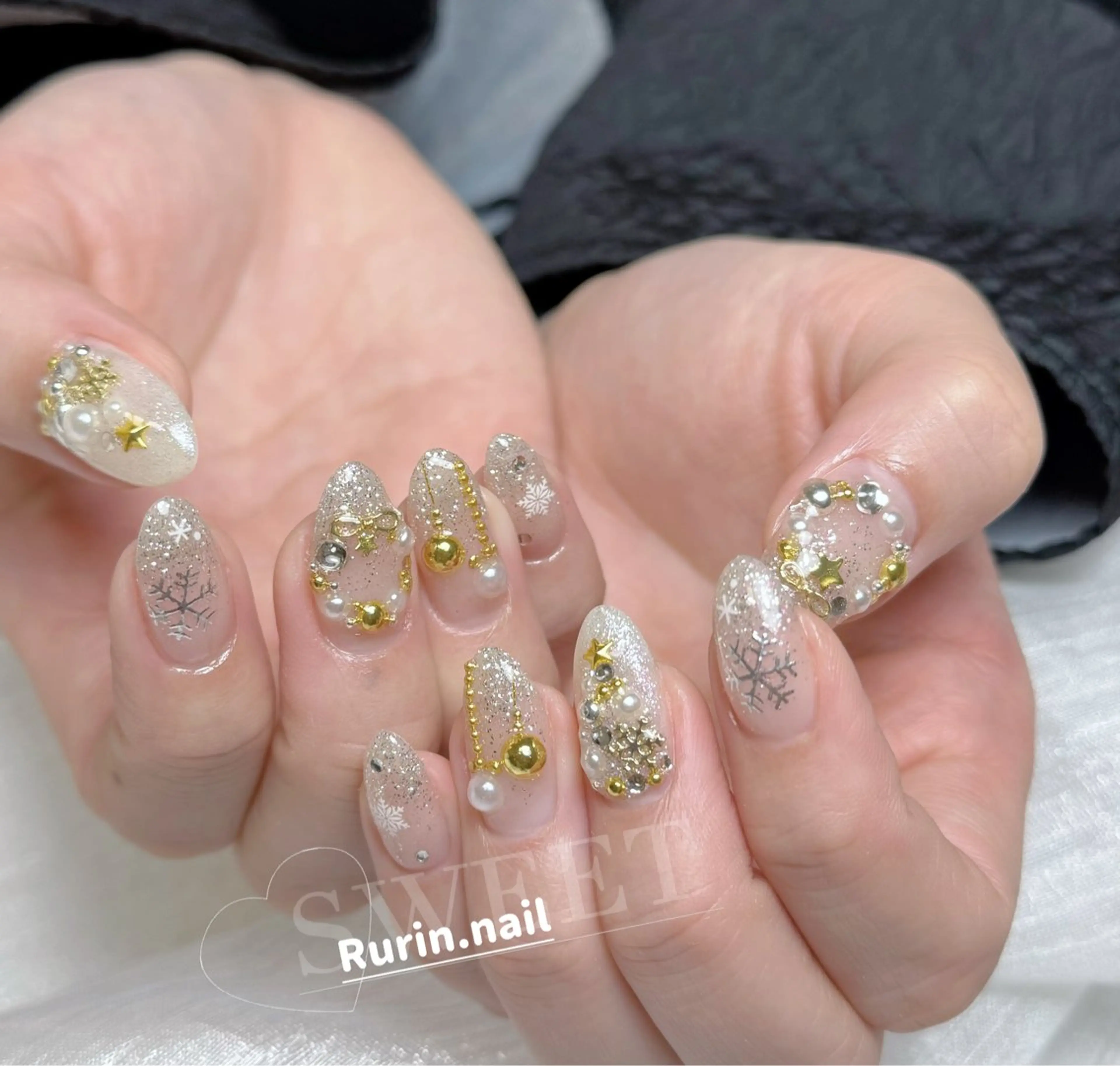 ネイル 冬ネイル クリスマス ハンドネイル ルリン サロン💅のネイルデザイン