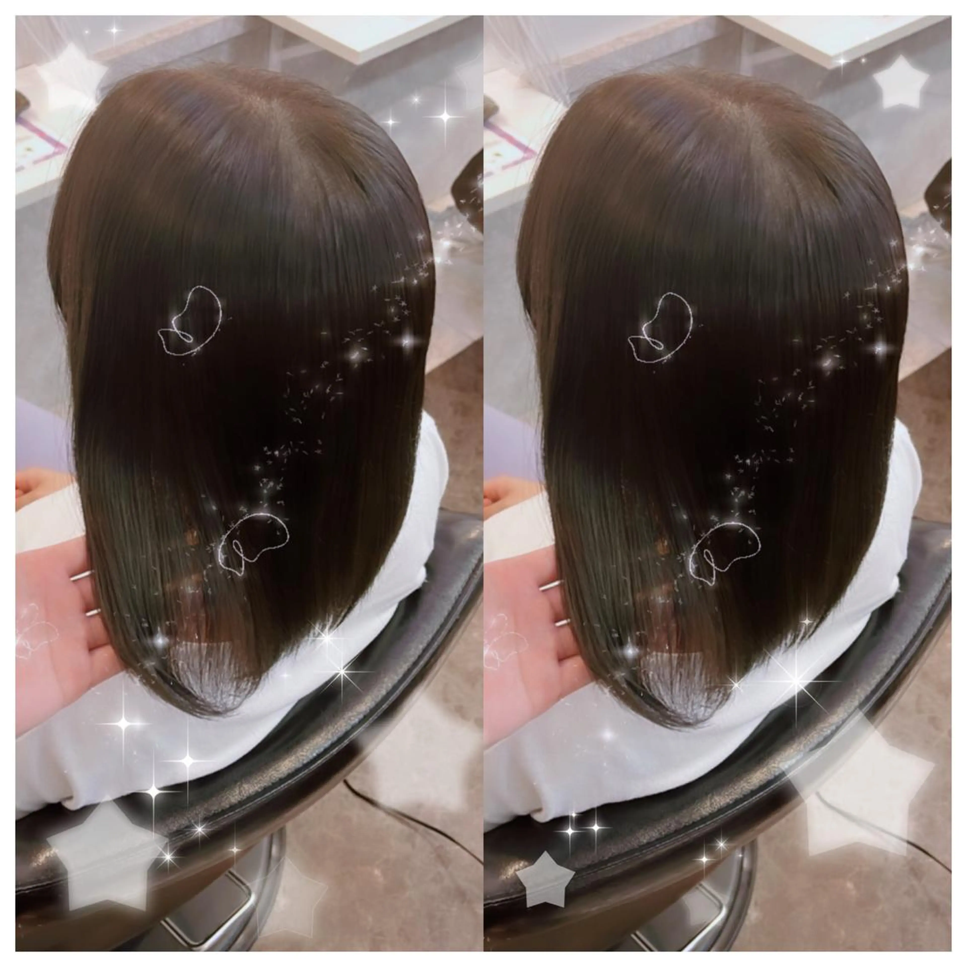 ミディアム カラー ヘアアレンジ 結婚式・ブライダル シールエクステ アッシュ バレイヤージュ 黒髪 セキグチ💞 lilaのマツエク・マツパデザイン