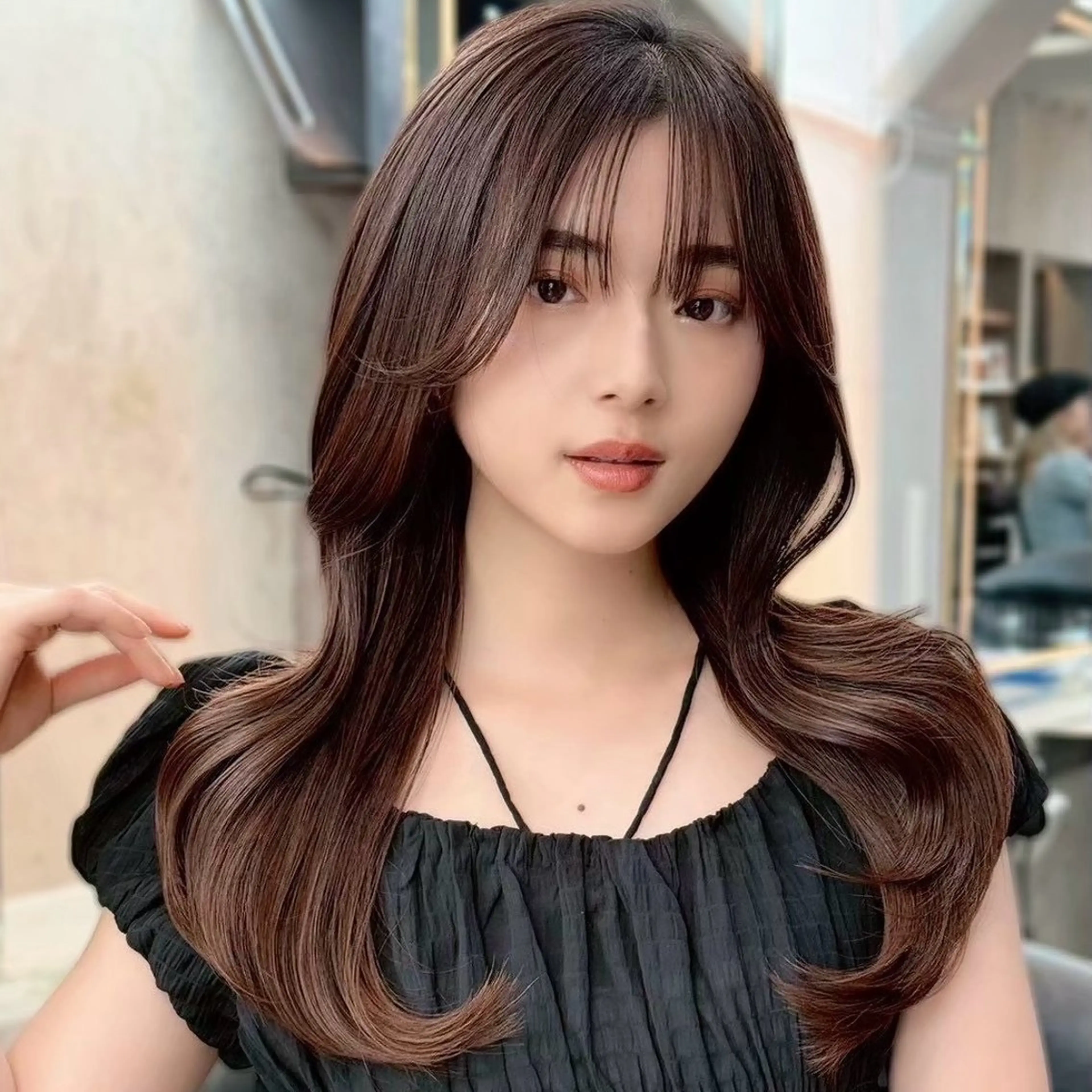 ロング ボブ/レイヤー/ 縮毛矯正/ 渡邊莉玖のヘアスタイル