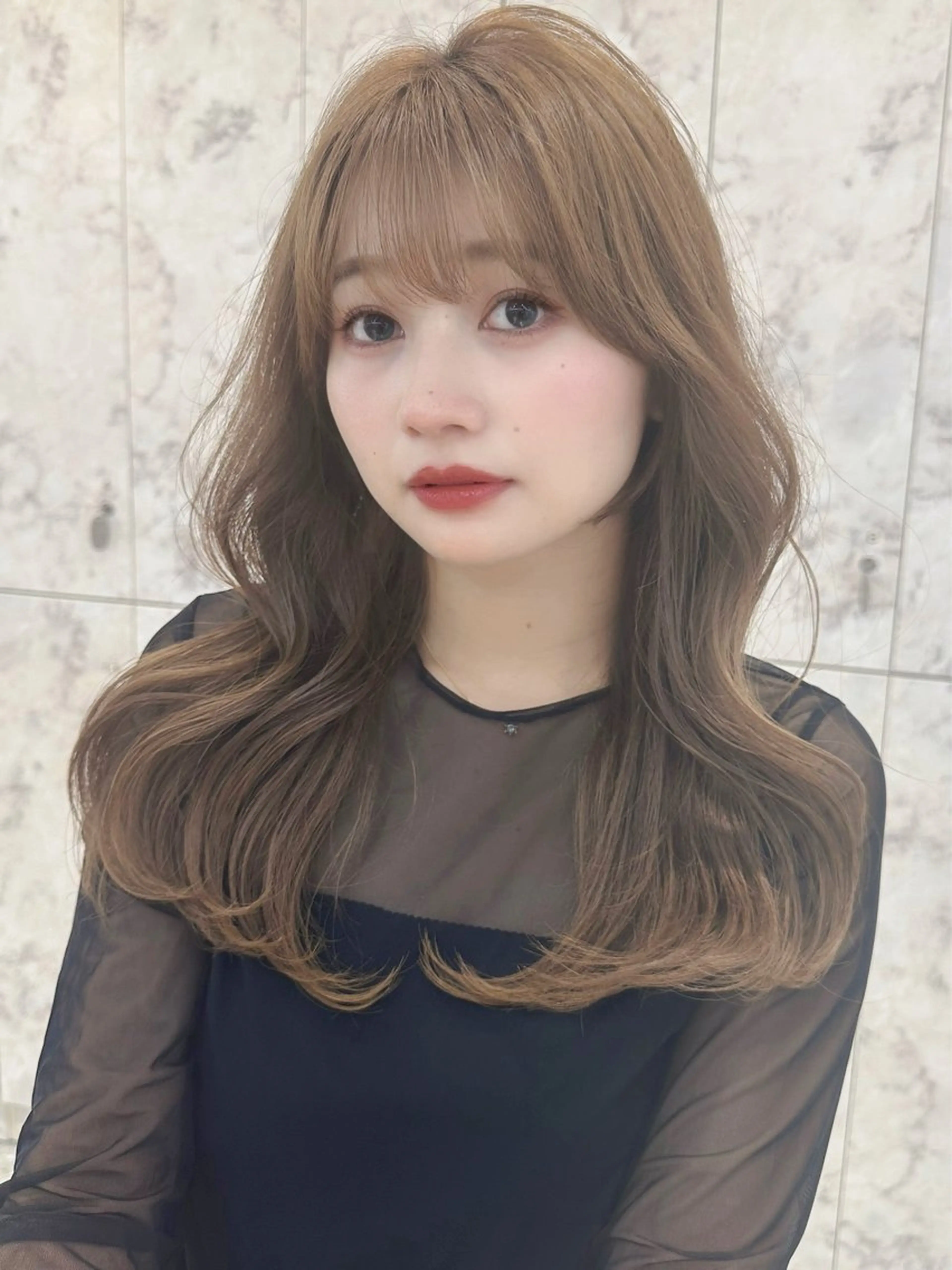 セミロング カラー カット トリートメント 新宿/韓国風レイヤー 髪質改善/渋谷直樹のヘアスタイル