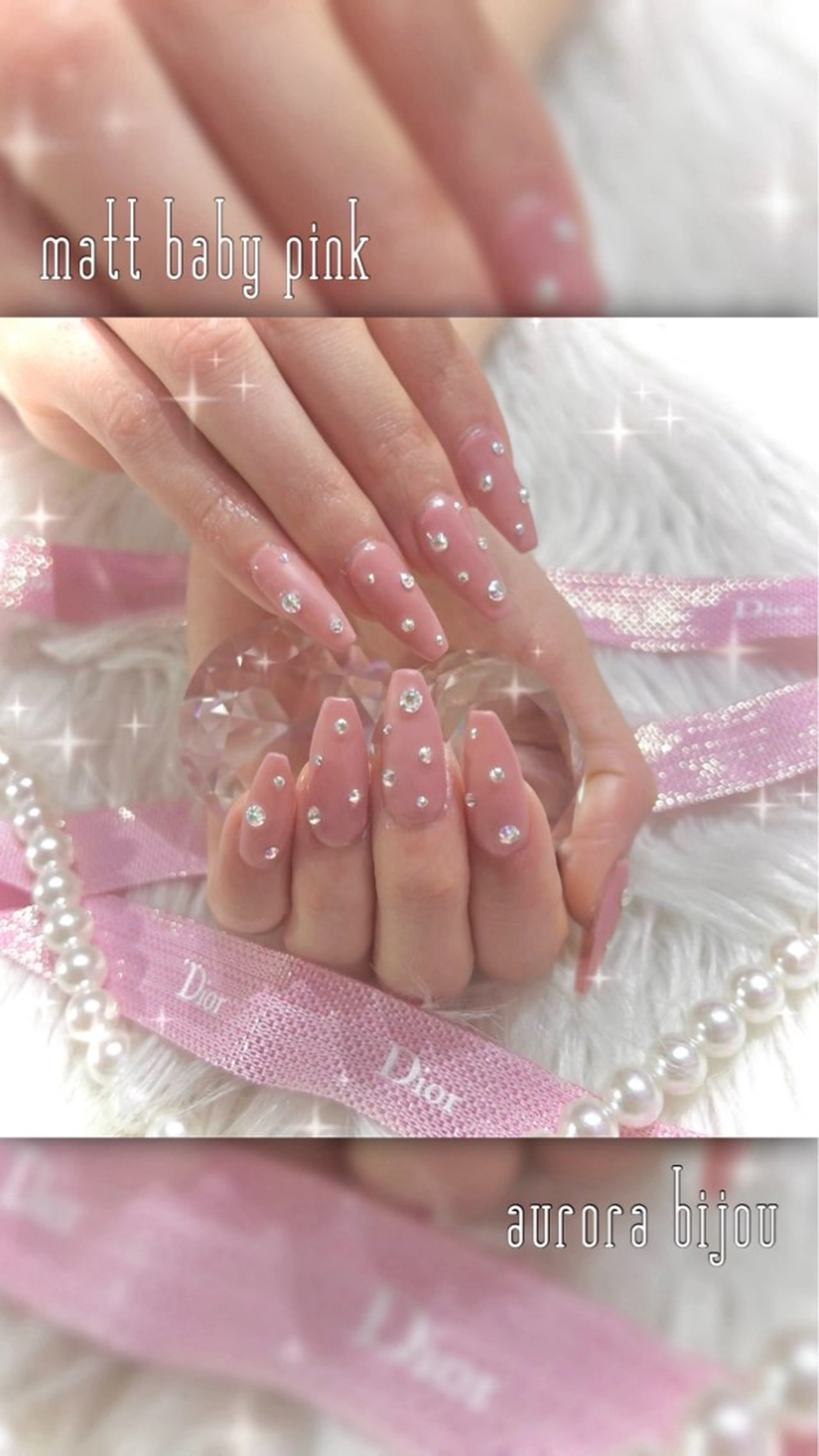 ネイル オーロラネイル クリアネイル マットネイル ストーンネイル élu by Noriko 前原のネイルデザイン