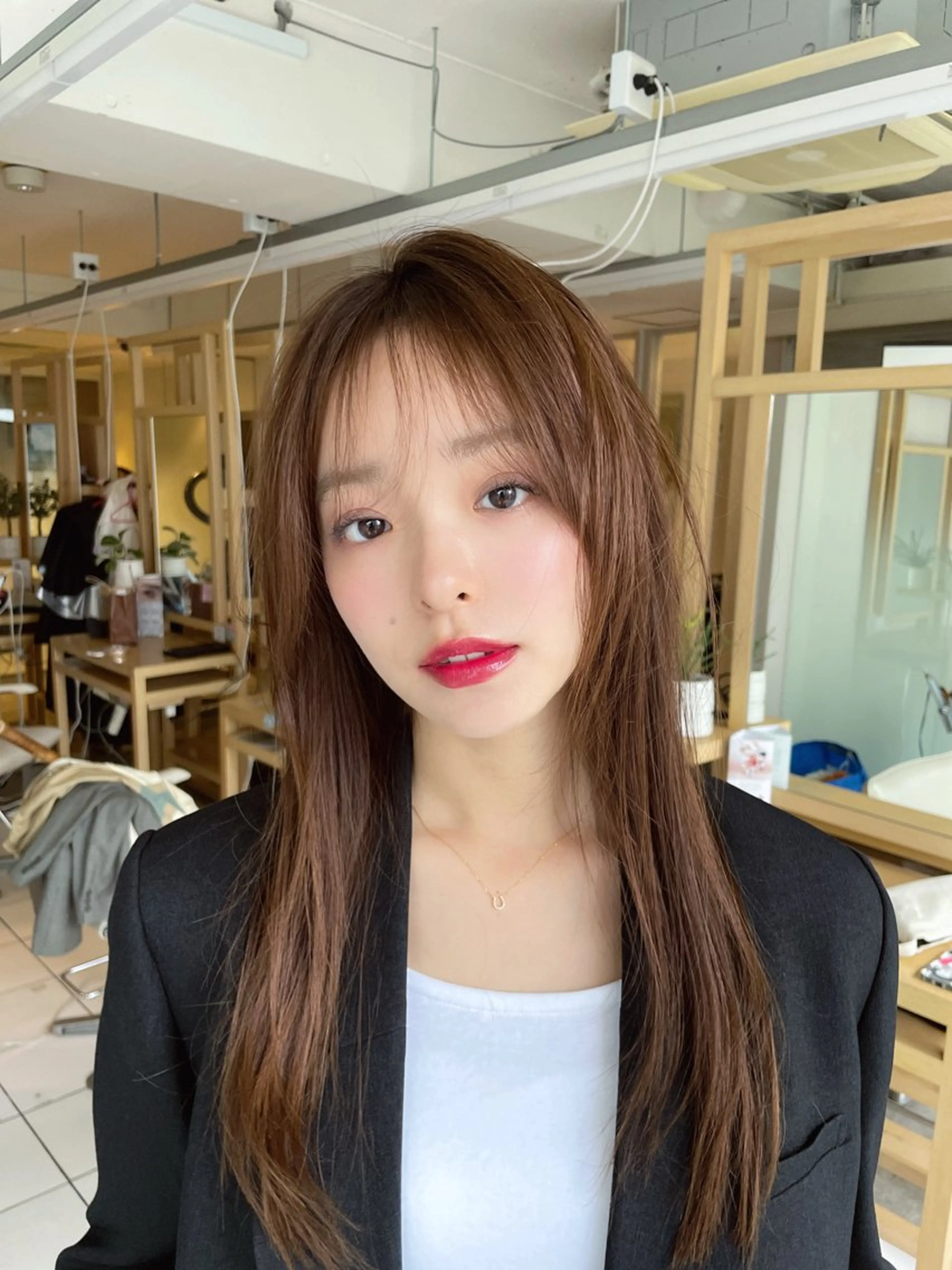 ロング カラー カット ヘアカラー 韓国レイヤー/透明感 /髪質改善/アジキのヘアスタイル