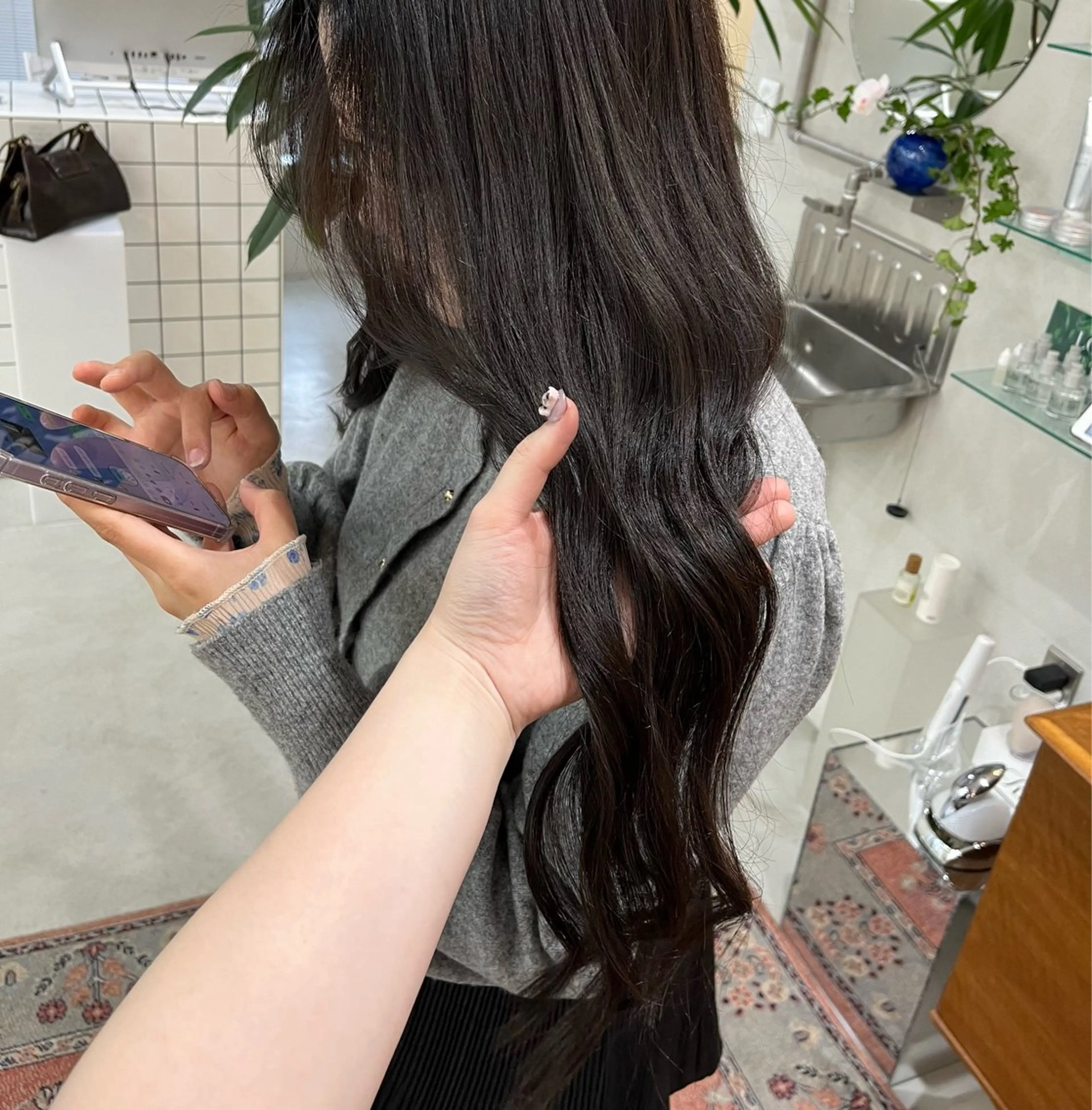 カラー ヘアカラー トリートメント chika/透明感 /顔周りカットのヘアスタイル