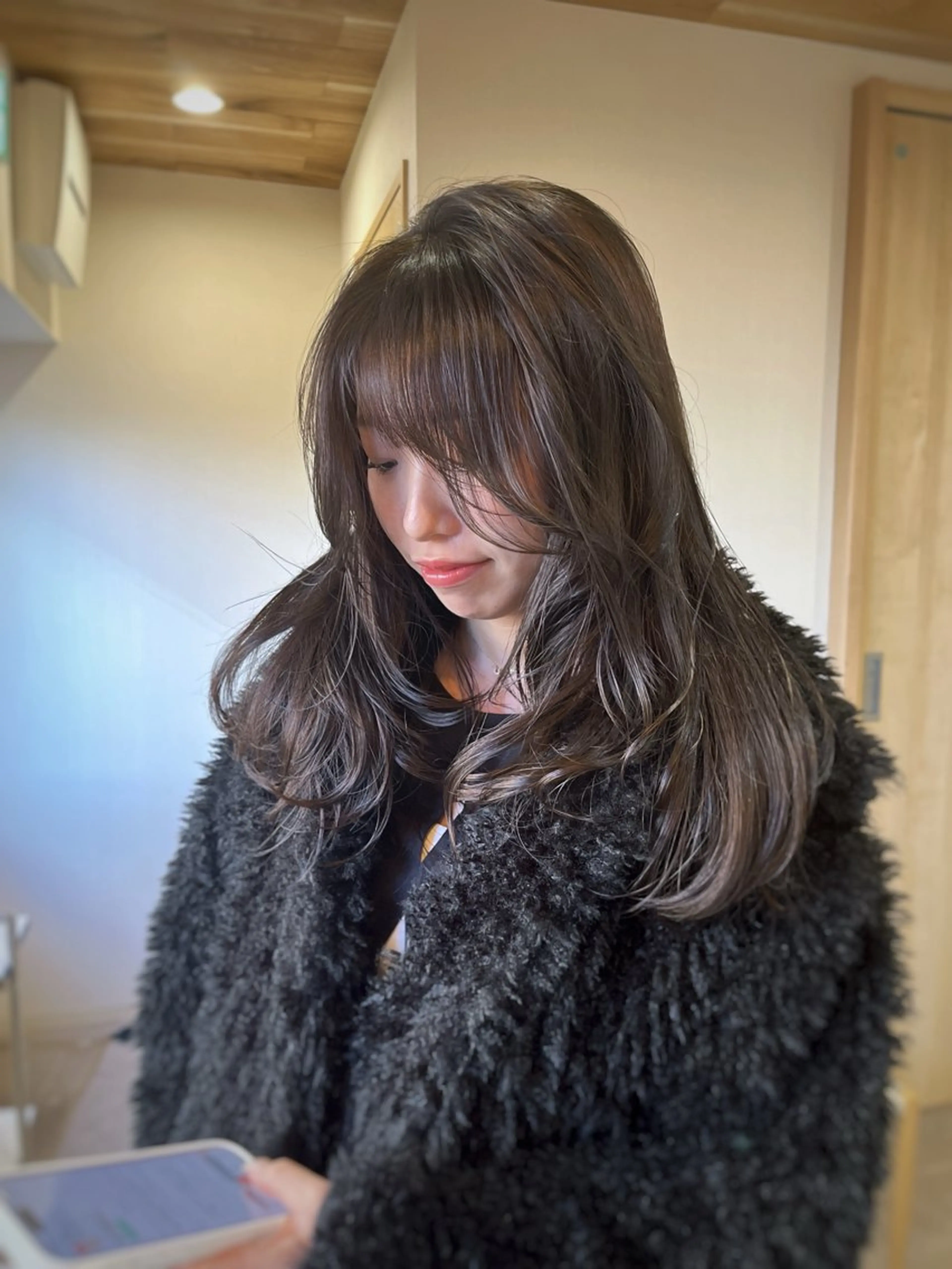 前髪カット+カラー+Aujuaトリートメント【超音波ケアアイロン付き】の写真